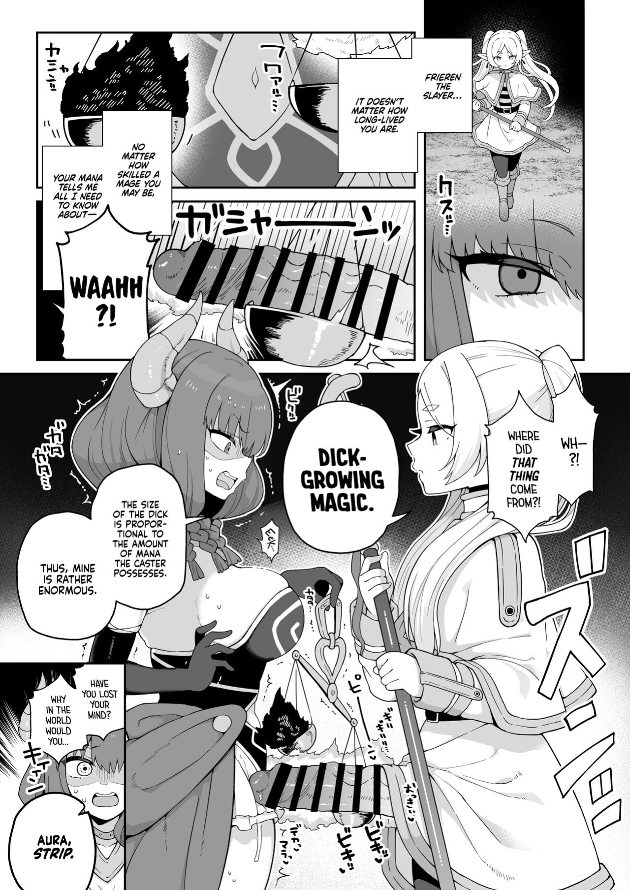 [Aratoya (Arato Asato)] Chinpo ga Haeru Mahou da yo. | Magic That Grows A Giant Dick (Sousou no Frieren) [Xzosk]