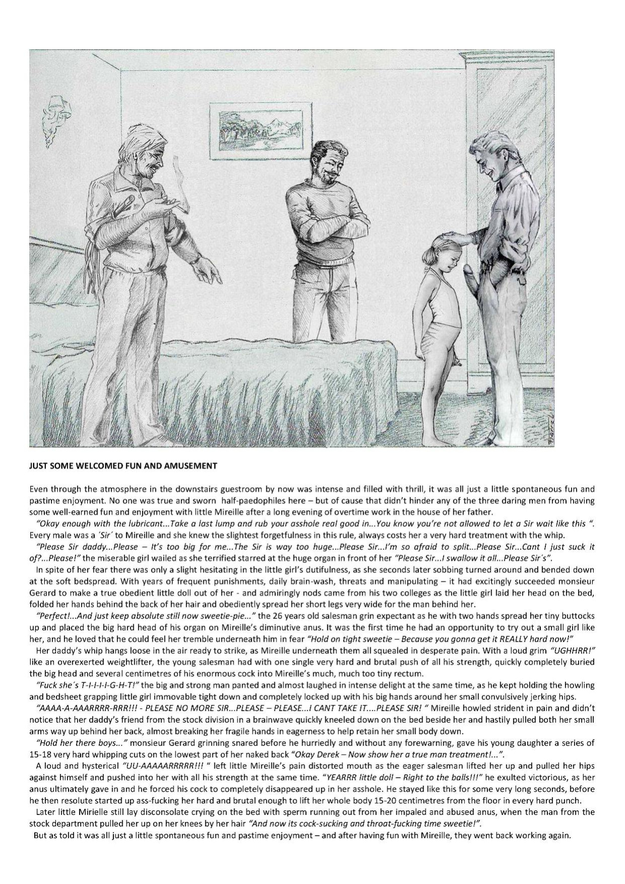 Joseph Farrel Re-drawings with text "Housewives in despair 3"