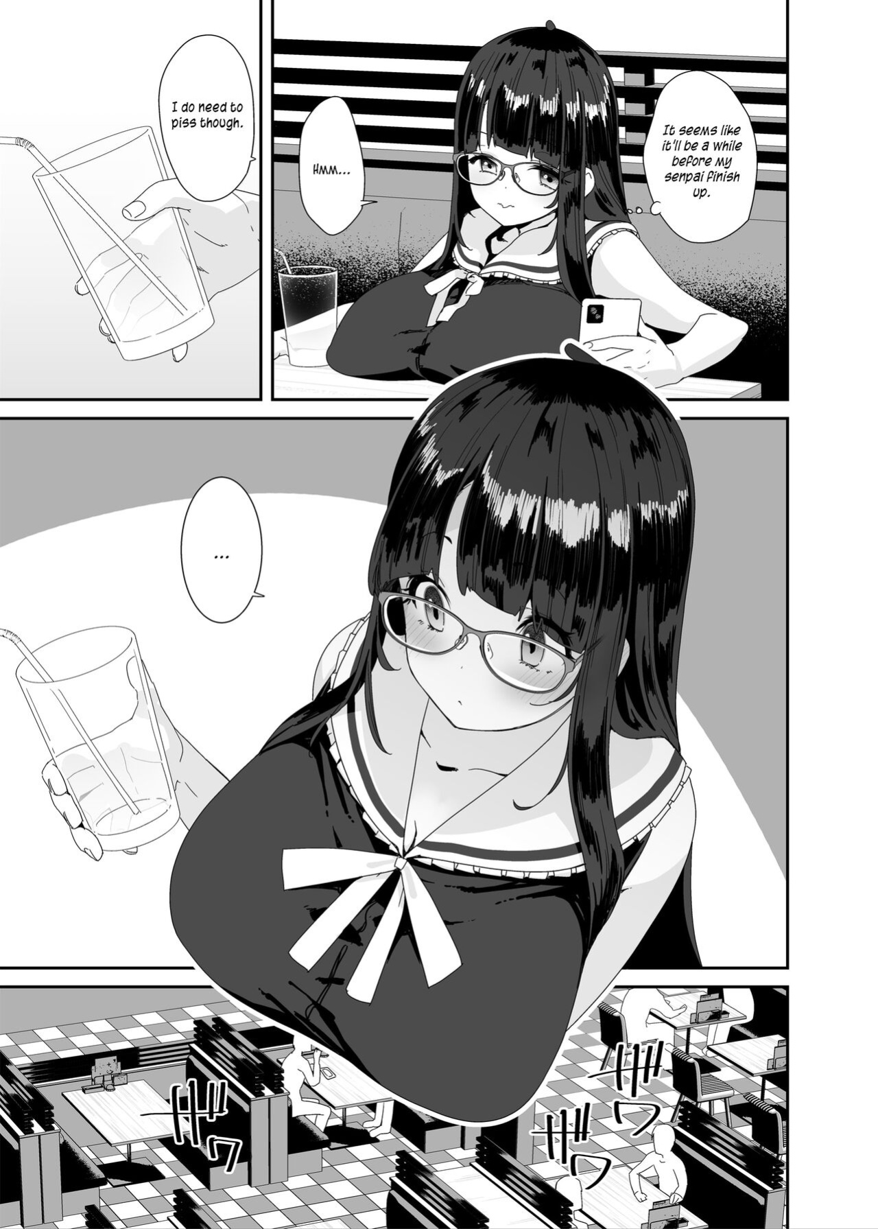 [Condiment Moderately (Maeshima Ryou)] Dosukebe Kyonyuu Joshi ga Shopping Mall made Odekake Onanie Suru Hanashi [PurpleSun]