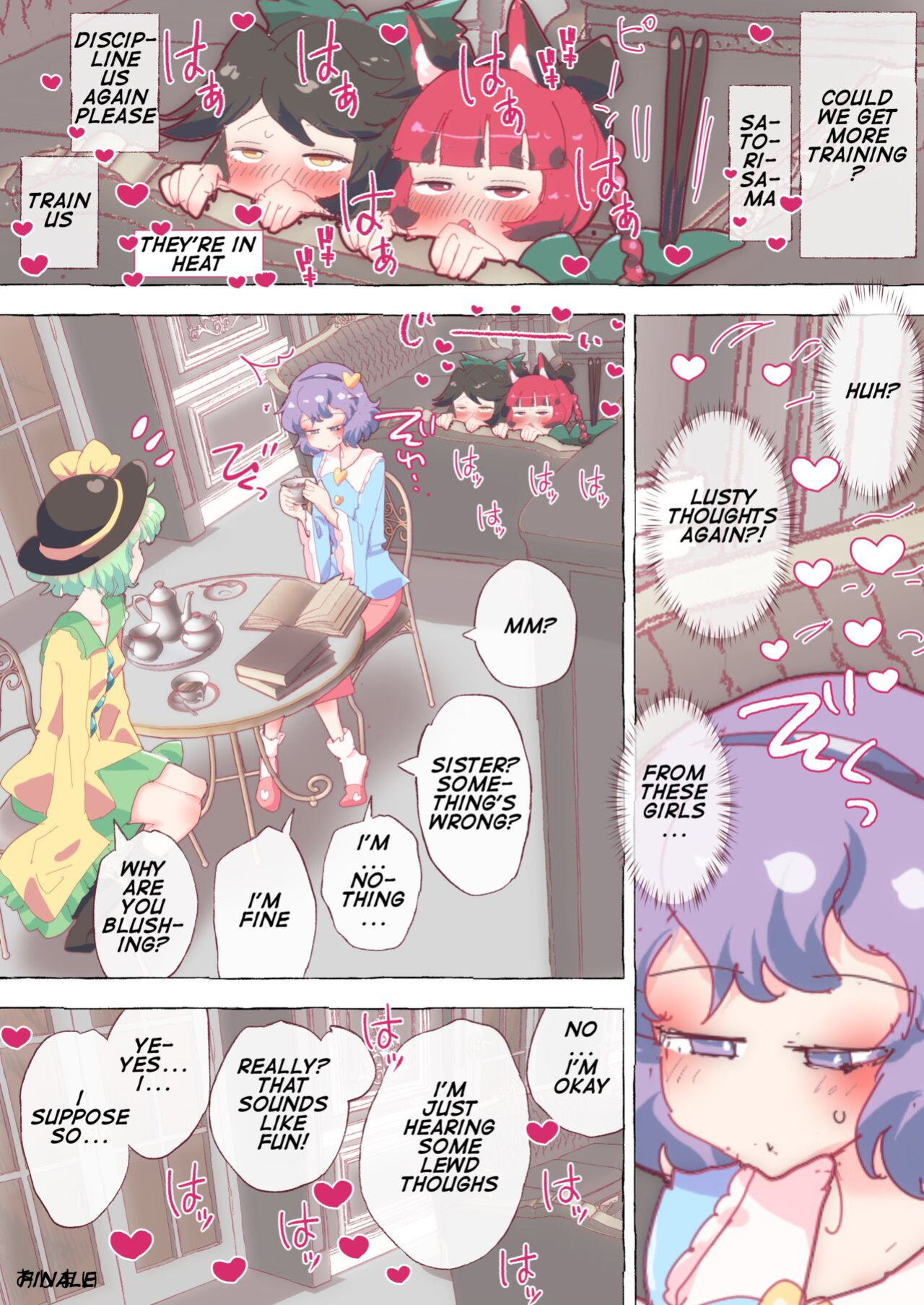 [Non] Orin and Okuu can't hold back and cum all over the place while being trained by Satori-sama (Touhou Project) [Yolo Translations]