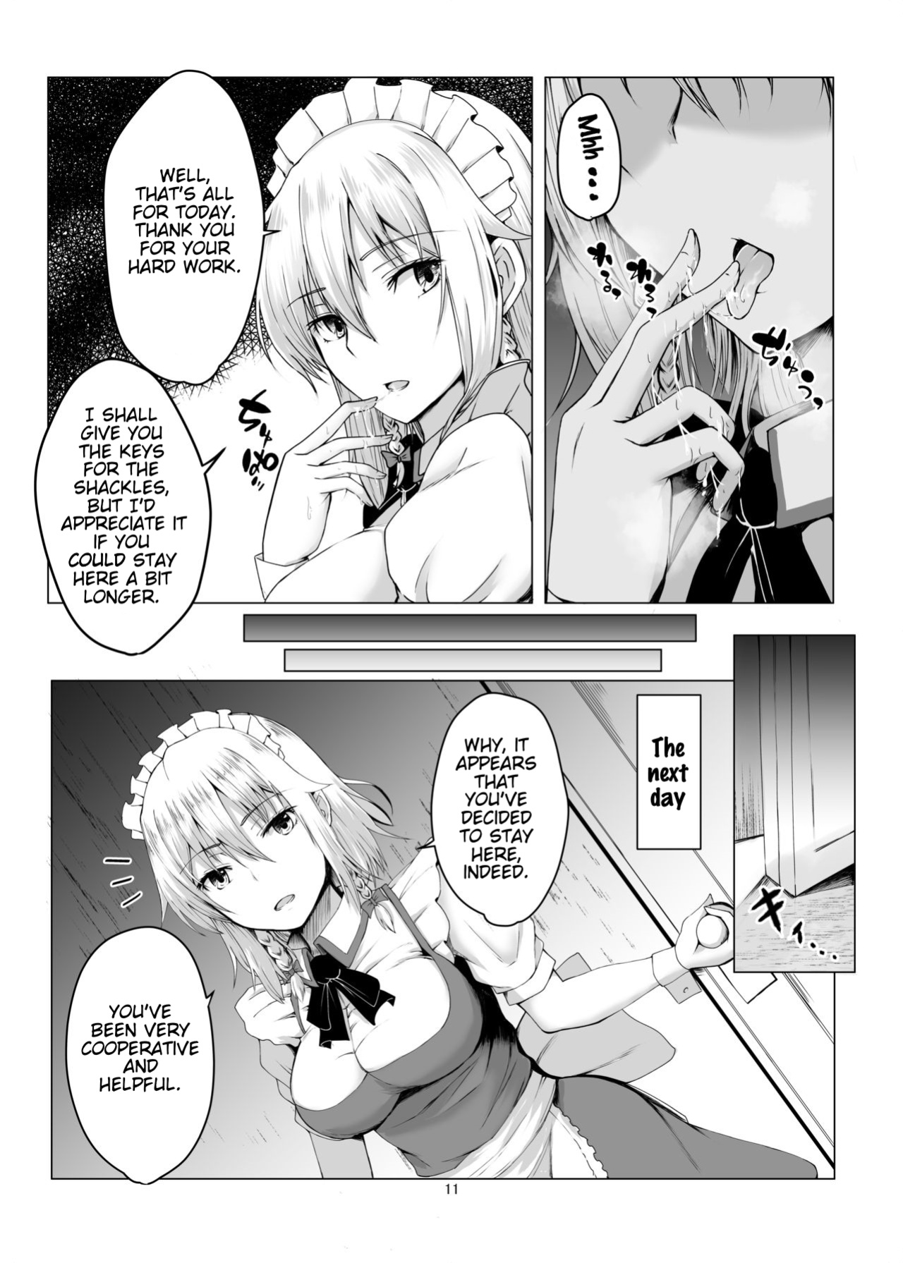 [Shiso Ninniku (Kamunika)] Sakuya-san ni Tantan to Sakusei Sareru Manga | A manga where Sakuya-san calmly squeezes your sperm (Touhou Project) [FunnyTL]