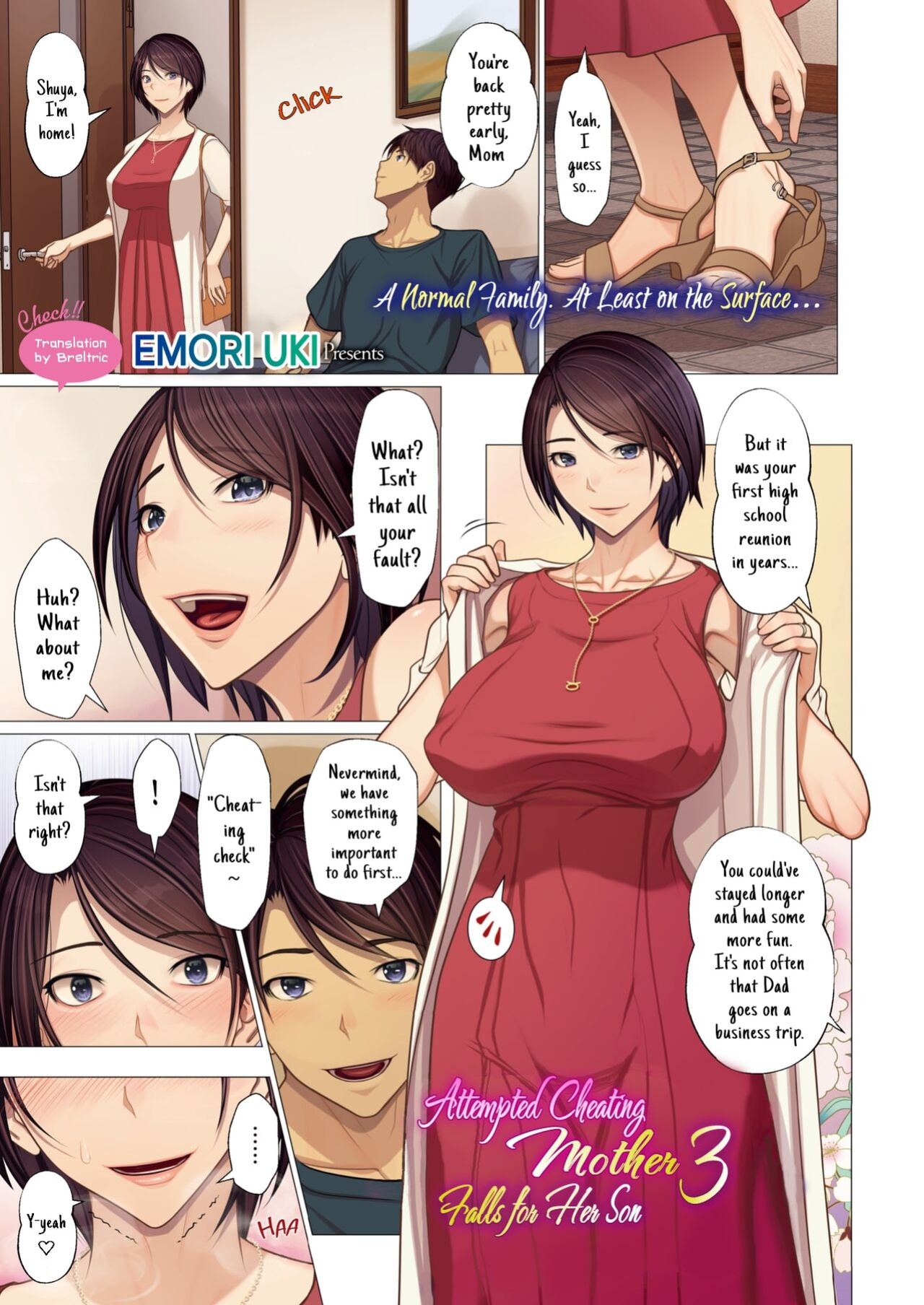 [Emori Uki] Uwaki Misui Haha wa Musuko ni Ochiru Ch. 3 | Attempted Cheating Mother Falls For Her Son 3 (COMIC HOTMILK 2023-10) [Breltric Scans]