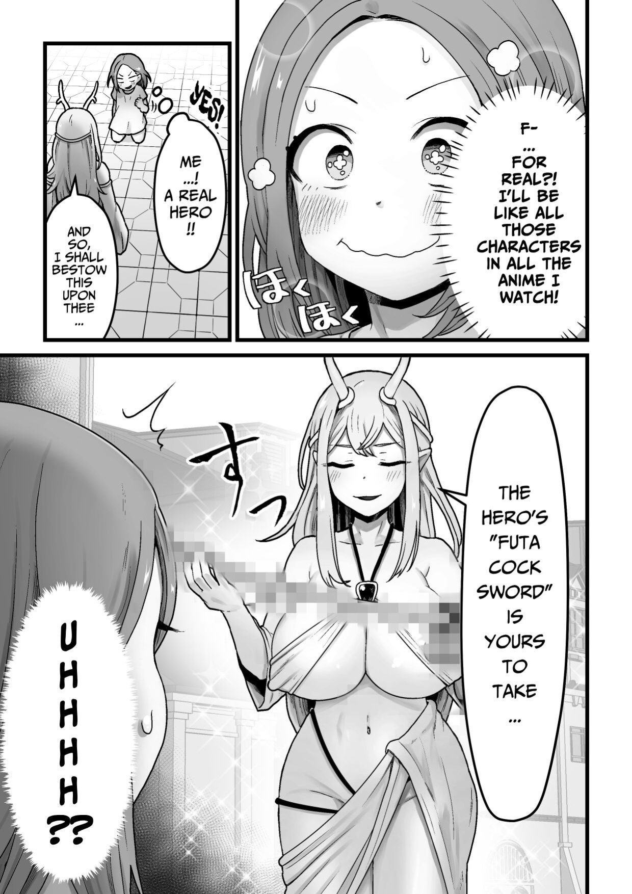 [kitsunekopandanuki (pandanuki)] Yokkyuu Fuman Damegami [Futanari Chinpo Sword] o Sazukemasu [Pure Pazaak]
