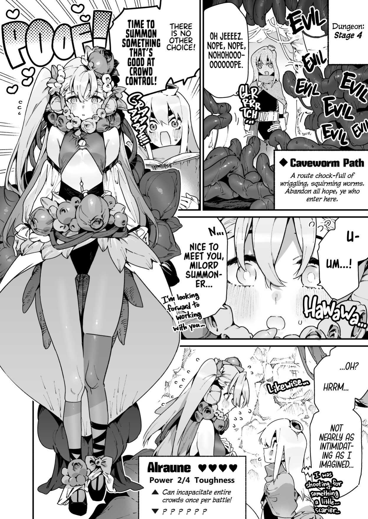 [Gyuutan Teishoku e no Koi (Chomoran)] Yobidashita Aruraune ni Tsuyome no Yajirushi o Muke Rareru Shoukansamurai-kun… Yokatta ne… | Summoner-kun (Alraune Has His Face Squarely Inside A Crosshair Lined With Hearts) [head empty]