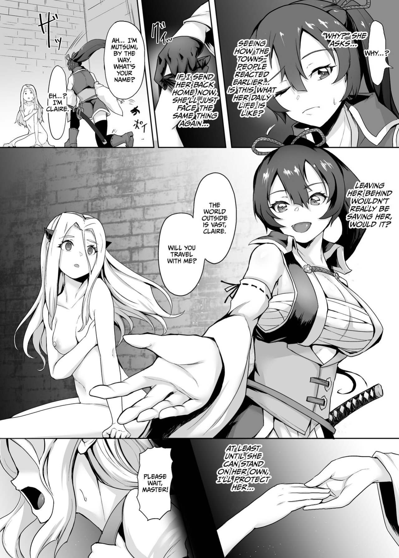 [Gotarou no All Night Fuck (Gotarou)] Tsuyoku Yasashii Onna Samurai, Futanari ni Kaerare Tasuketa Musume ni Level Drain Sareryoku de Nejifuserare Kyousei Shasei