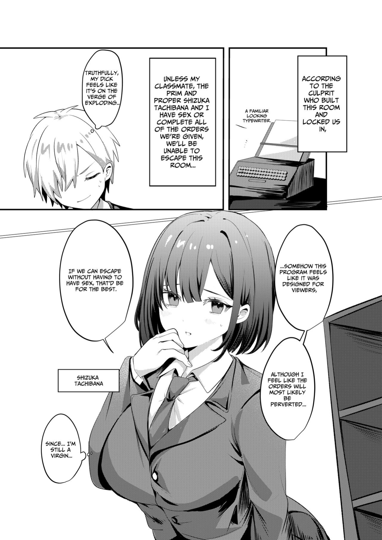 [Whisp (Ariichi Kyuu)] Sex Shinai to Derarenai Heya ni Seiso na Ano Ko to Tojikomerareru | Trapped in a Sex-Locked Room with that Prim & Proper Girl [Benri]