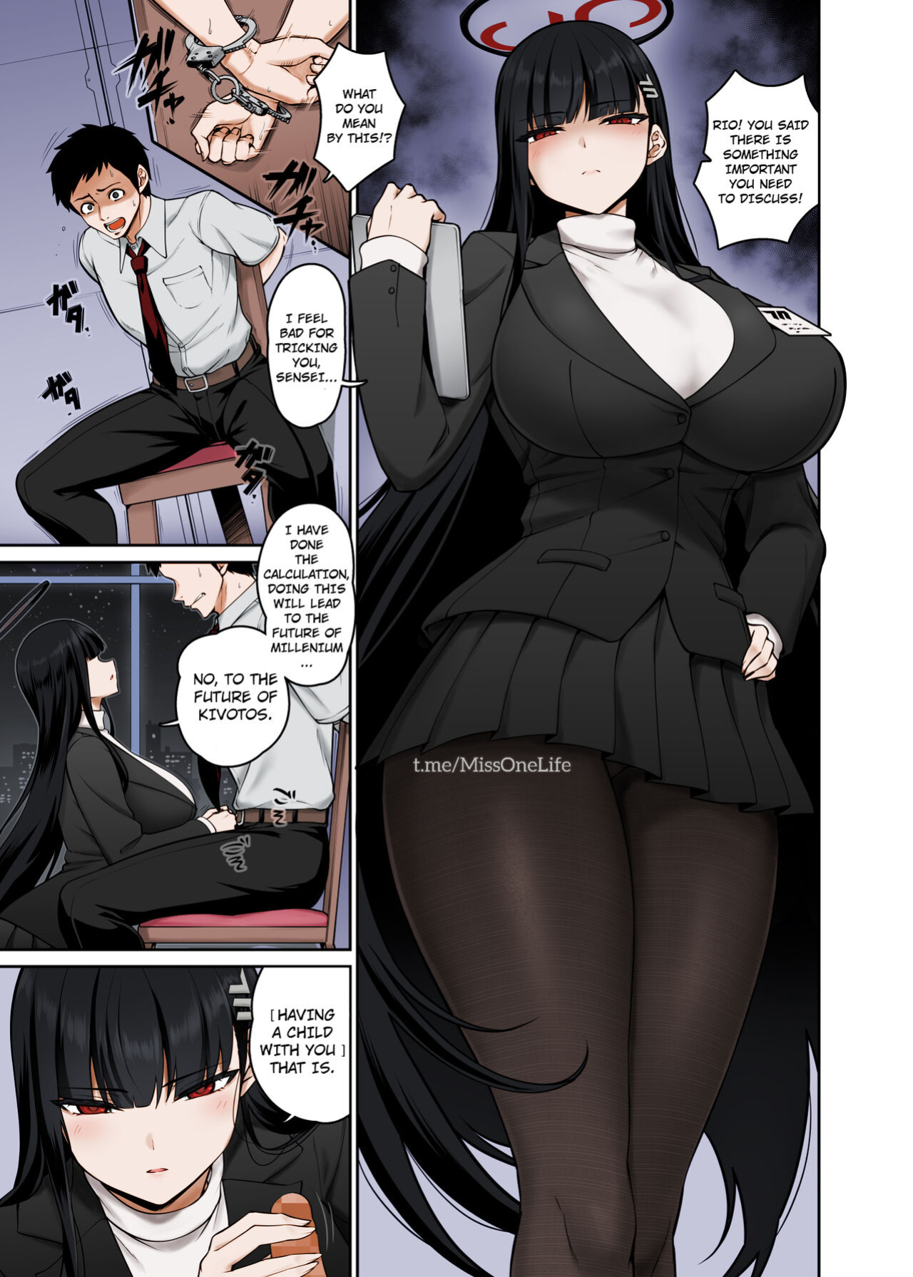 [Minamino Sazan] Rio Short Manga (Blue Archive) [Colorized]