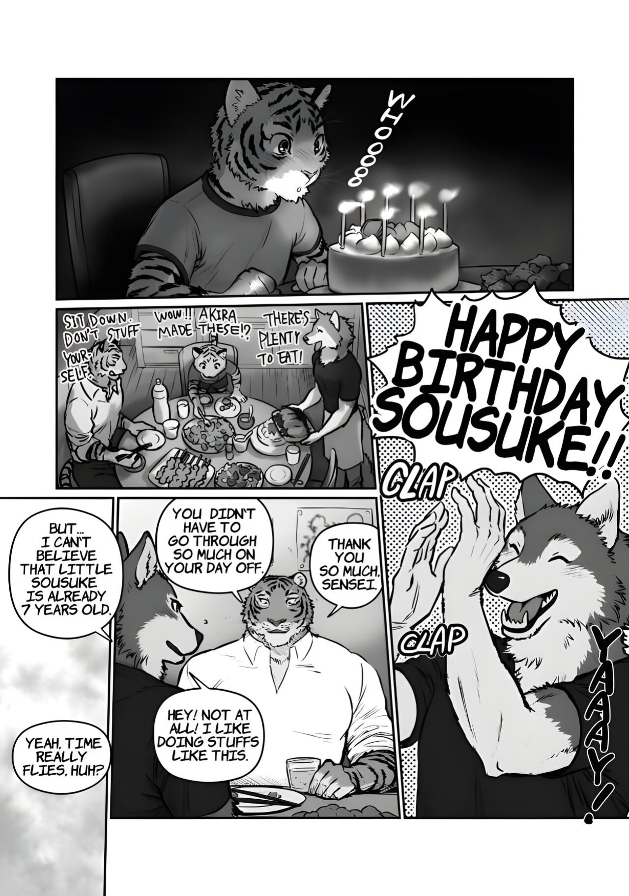 [Maririn (Korirouan)] Wolf Teacher & Tiger Daddy 1/2 HR [ENG] + Scraps