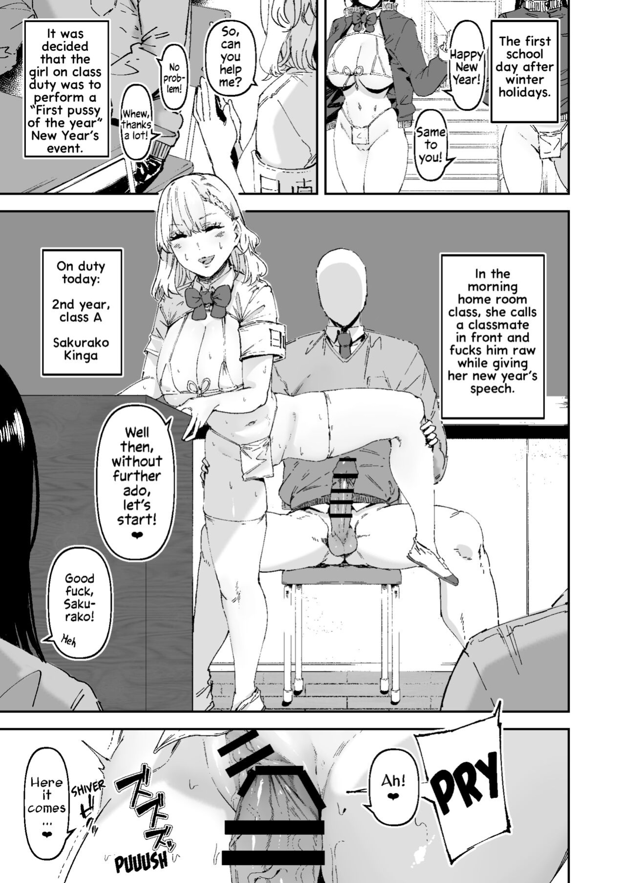[Mandara Ryuuseigun (Signo Mandara)] Nicchoku wa Micro Bikini de ~Sukebe na Kakko de Seishori Katsudou~ | The Class Duty Is Done in Micro Bikinis ~ Sexual Relief Activity in Depraved Outfits [Solas]