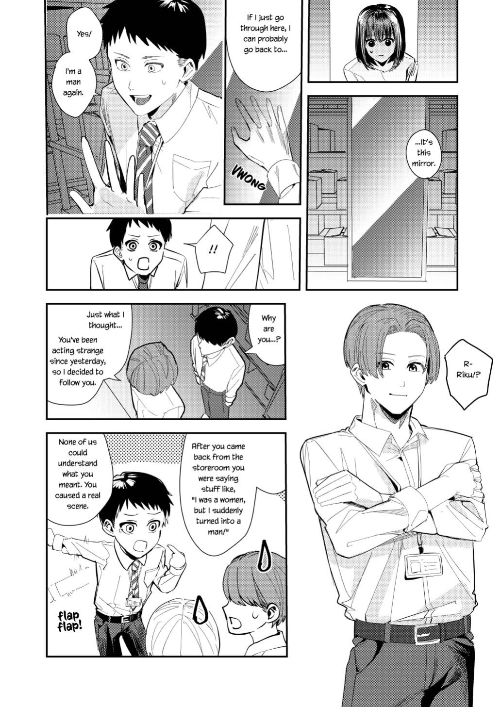 [TSF Mousou Chikusekijo (Minaduki Nanana, Betty)] Ore wa Kagami no Kuni de Onna ni Kawaru ~Seibetsu Hanten Sekai de Onna no Kaikan o Musaboru Hanashi~ {Sankaku}