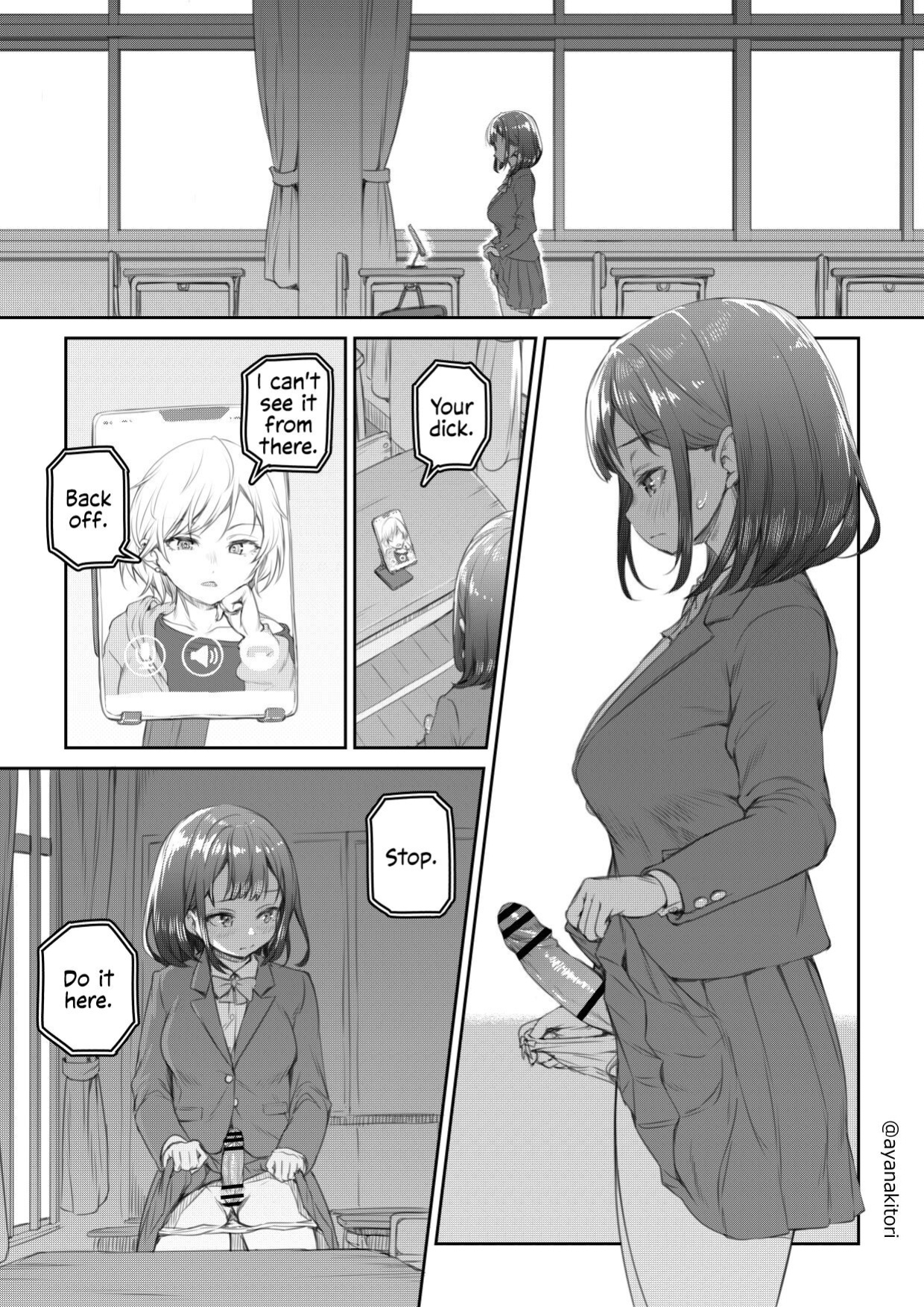 [Ayanakitori] Kyoushitsu de Remote Hitori H Saserareru Futanari-chan
