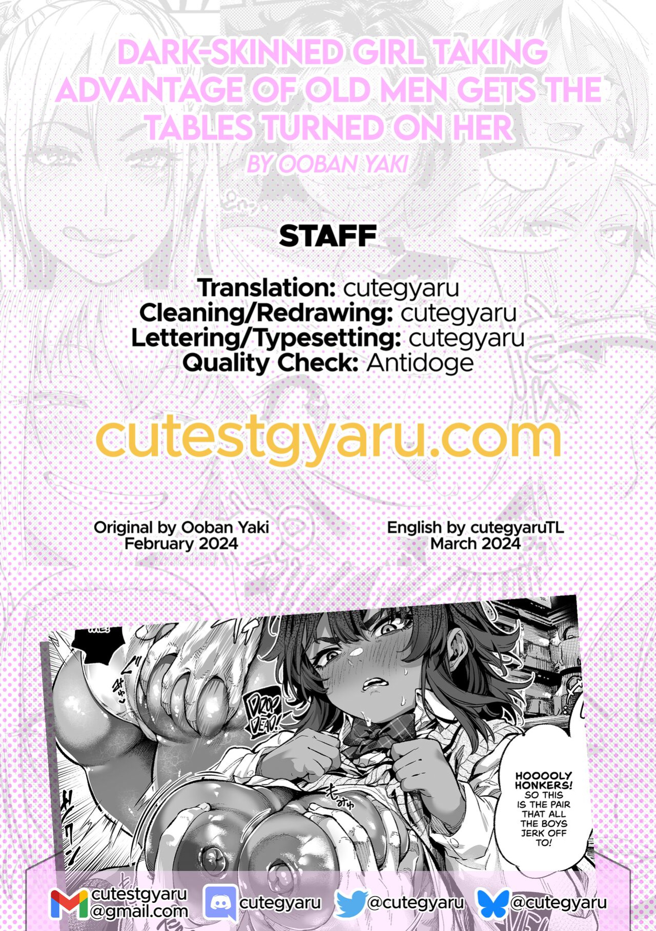 [Ooban Yaki] Ojisan wo Omocha ni Shite Kasshoku Musume wa Ojisan no Omocha ni Naru. | Dark-Skinned Girl Taking Advantage of Old Men Gets the Tables Turned On Her [cutegyaruTL]