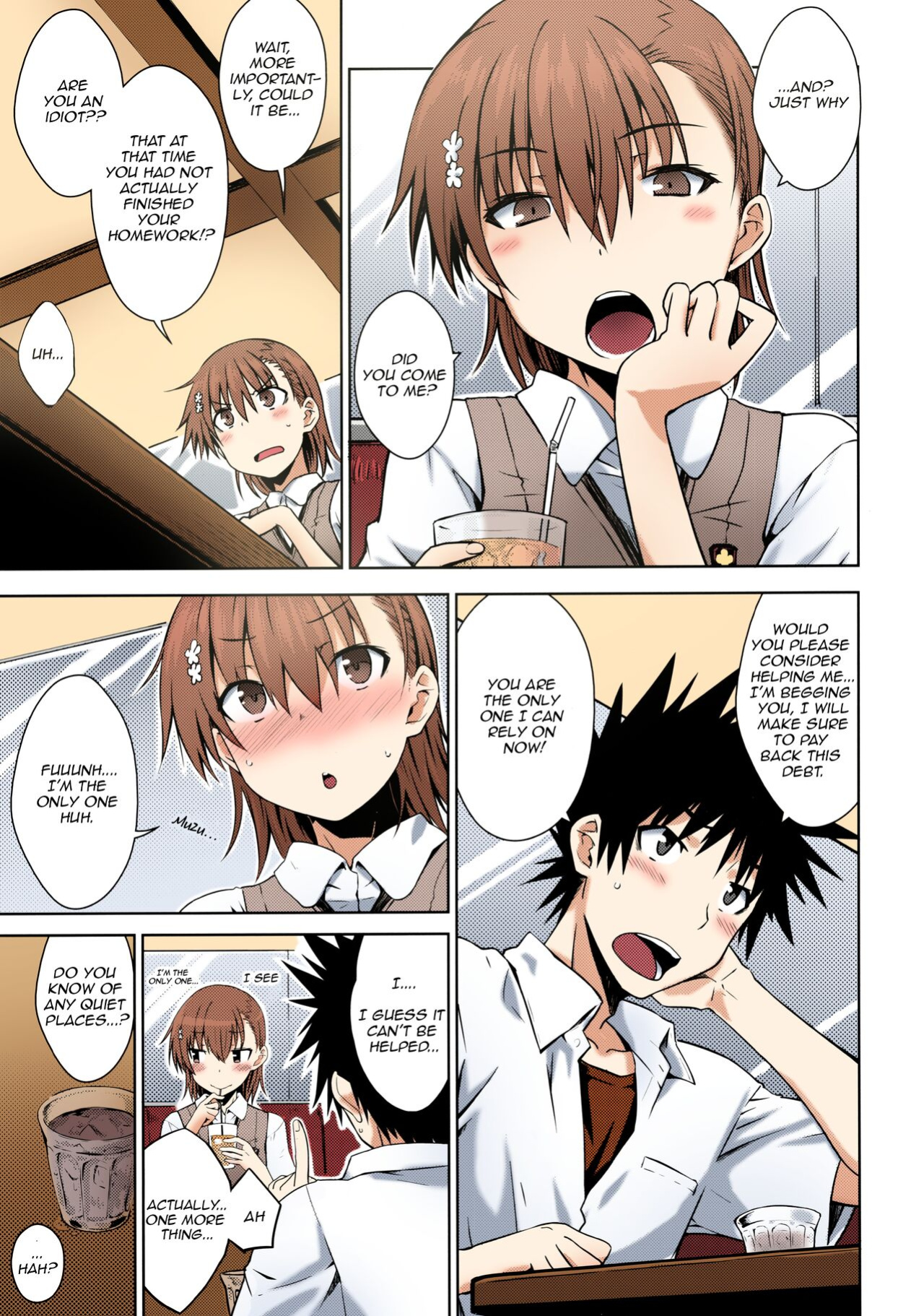 (C92) [Aspergillus (Okara)] Natsuyasumi no Shukudai | Summer homework (Toaru Kagaku no Railgun) [Colorized] [EHCOVE] [SPDSD]