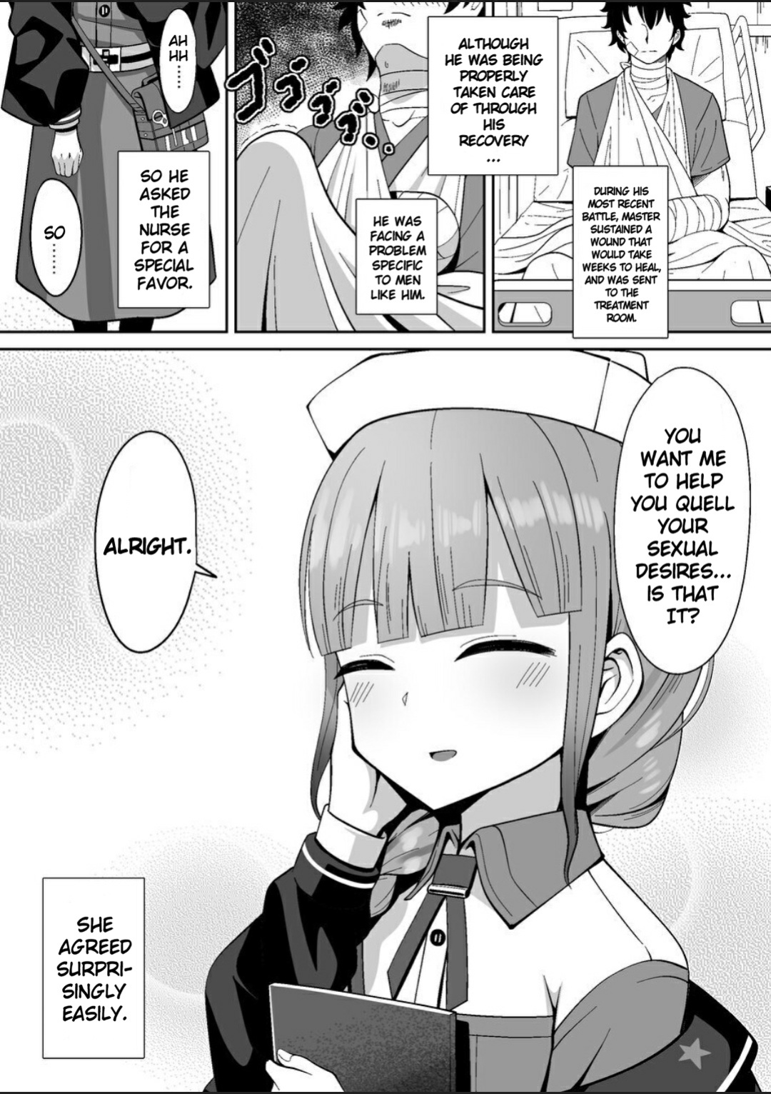 [Nyala Ponga (Sekai Saisoku no Panda)] Jimuteki ni Shori Shite Kureru Nurse-san | The Captain Who Handles the Hard Loads (Fate/Grand Order) [Keye Necktire]
