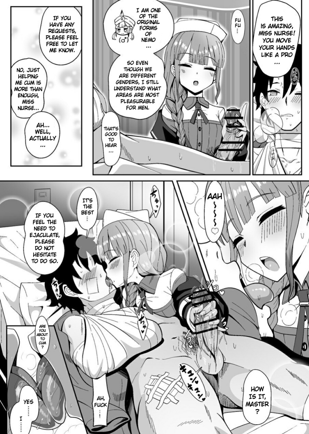 [Nyala Ponga (Sekai Saisoku no Panda)] Jimuteki ni Shori Shite Kureru Nurse-san | The Captain Who Handles the Hard Loads (Fate/Grand Order) [Keye Necktire]