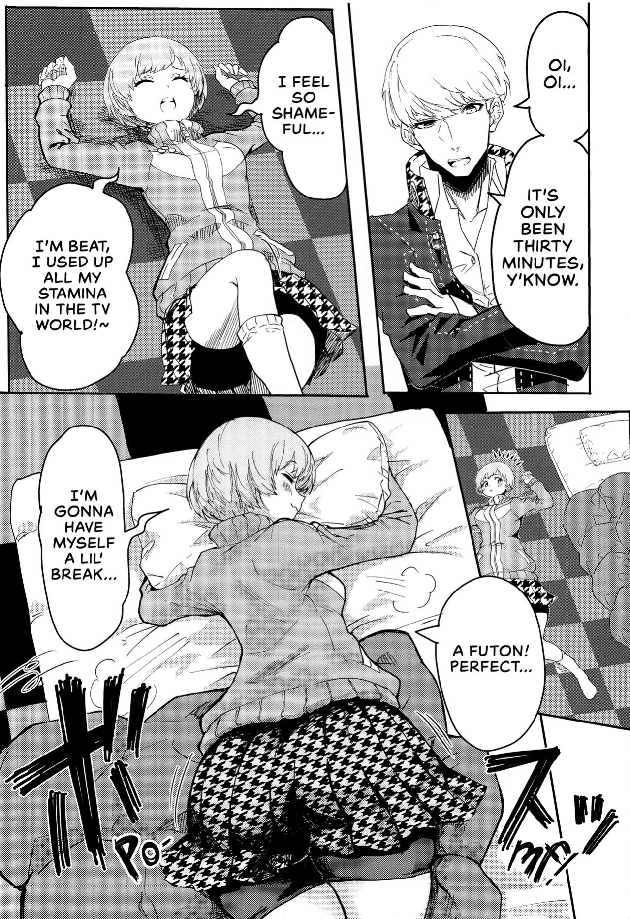 (C99) [Kurohamya (Kurosu)] Satonaka Chie-chan ni Oshioki suru Hon Test Benkyou Hen | Satonaka Chie's Punishment - Test Study Edition (Persona 4) [head empty]
