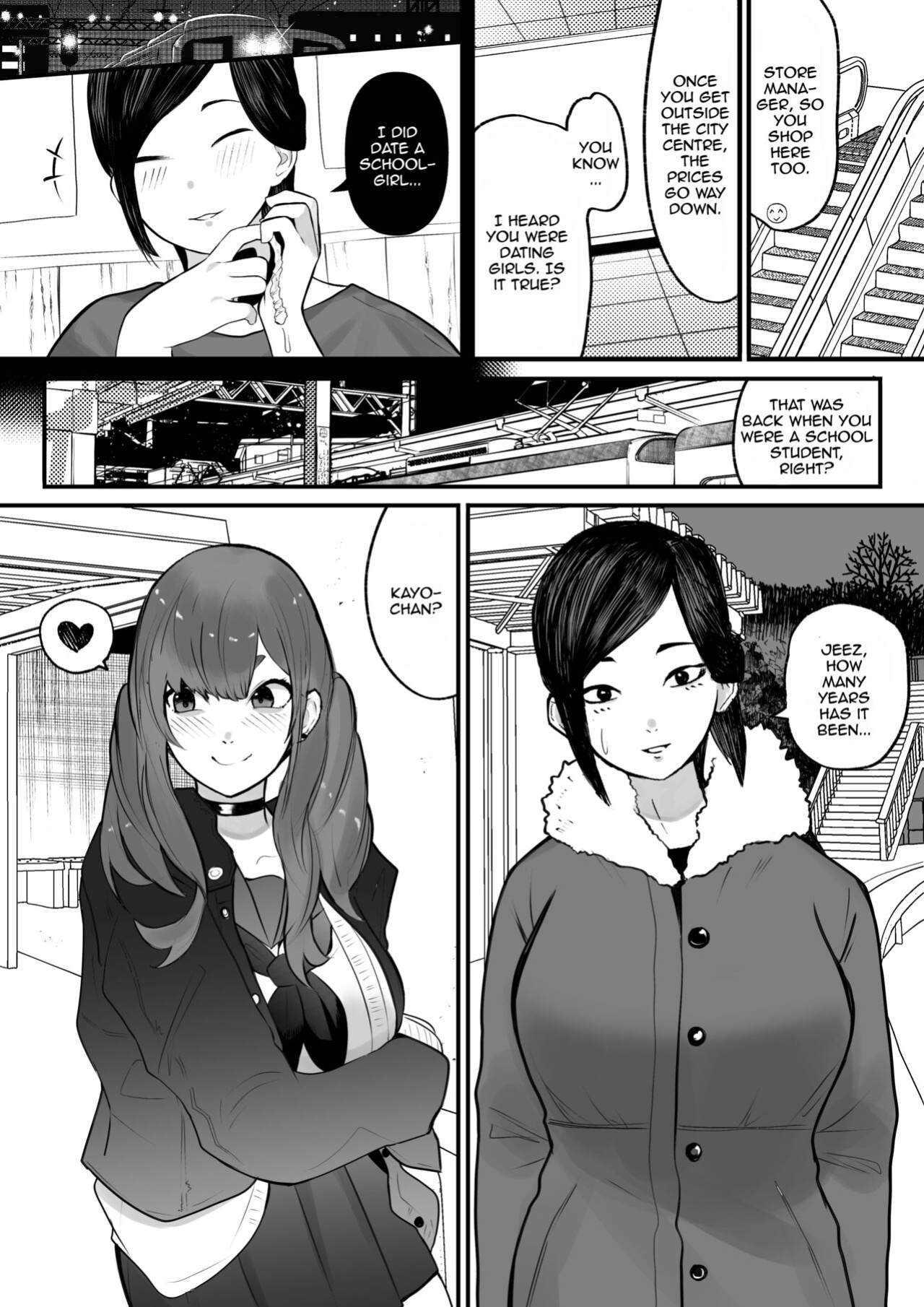 [Uni Piano Gakudan (Uni Piano)] Futanari Oba-san Basaki no Mesugaki to Berochuu Sex | A Horny Girl French Kisses And Has Sex With An Older Futanari Woman {Doujins.com}