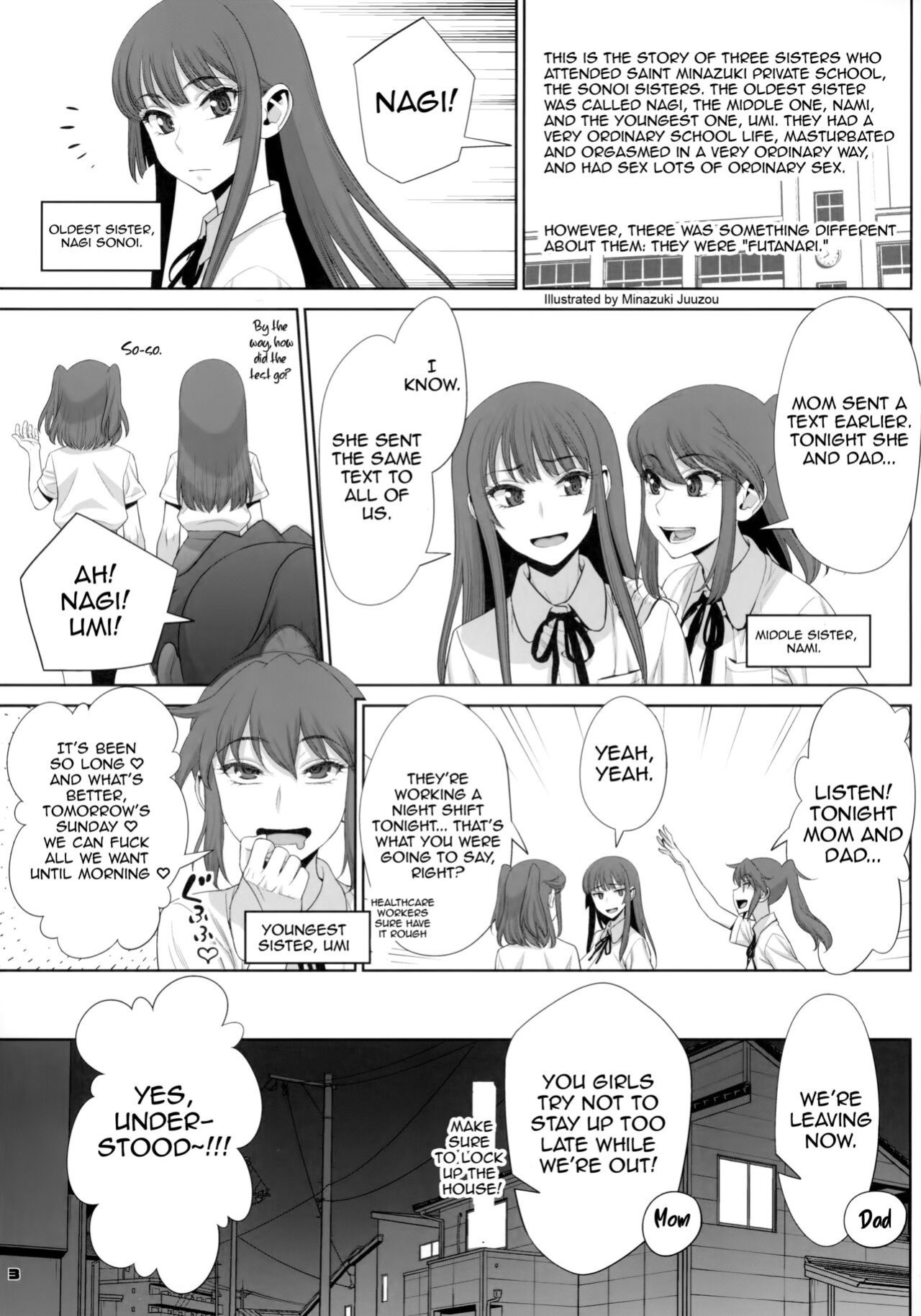 (C99) [Gerupin (Minazuki Juuzou)] Inran Futanari Sanshimai Asa made 3P Nama Sex [Harasho Project]