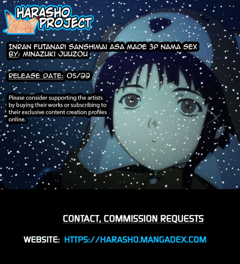(C99) [Gerupin (Minazuki Juuzou)] Inran Futanari Sanshimai Asa made 3P Nama Sex [Harasho Project]