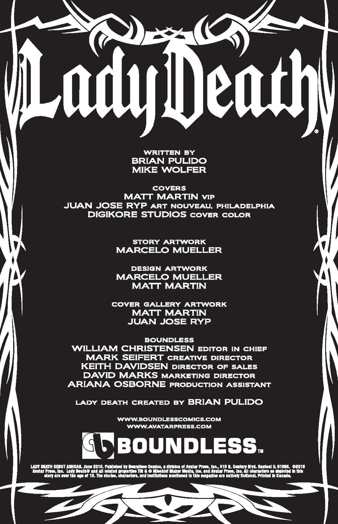 [Boundless] Lady Death - Debut Ashcan
