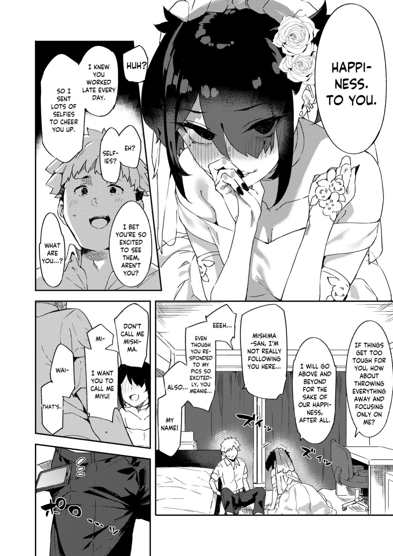 [Garimpeiro (Mame Denkyuu)] Daigaku no Douki datta Ko ga Hanayome no Kakkou shite Ongaeshi ni Kita | The Classmate Girl From My College Days Returns My Kindness in a Bridal Dress [Keeez]