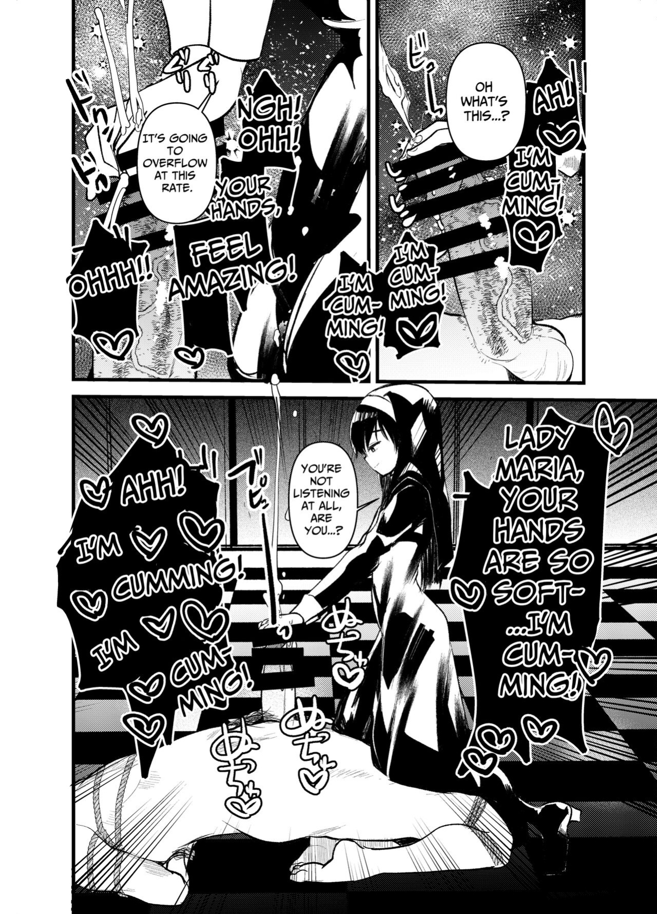 [Amaichigo (Kameyoshi Ichiko)] Kurokami no Maria-sama | Ejaculation Controlled MegaCUM Handjob From The Holy Mother [Benri]