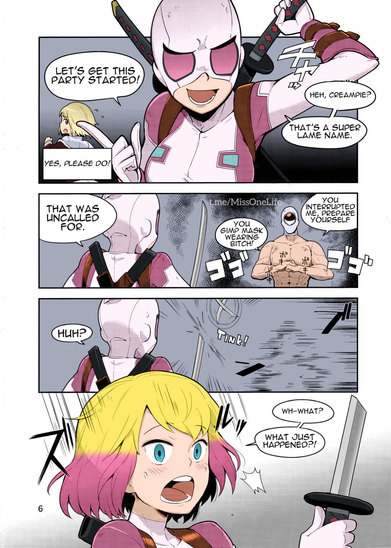 (C95) [Kotau (Bowieknife)] Gwenpool Ecchi na Sekai ni Ojama Shima~su | Gwenpool (Jumping Into an Indecent World) (Gwenpool) [Colorized MissOneLife]