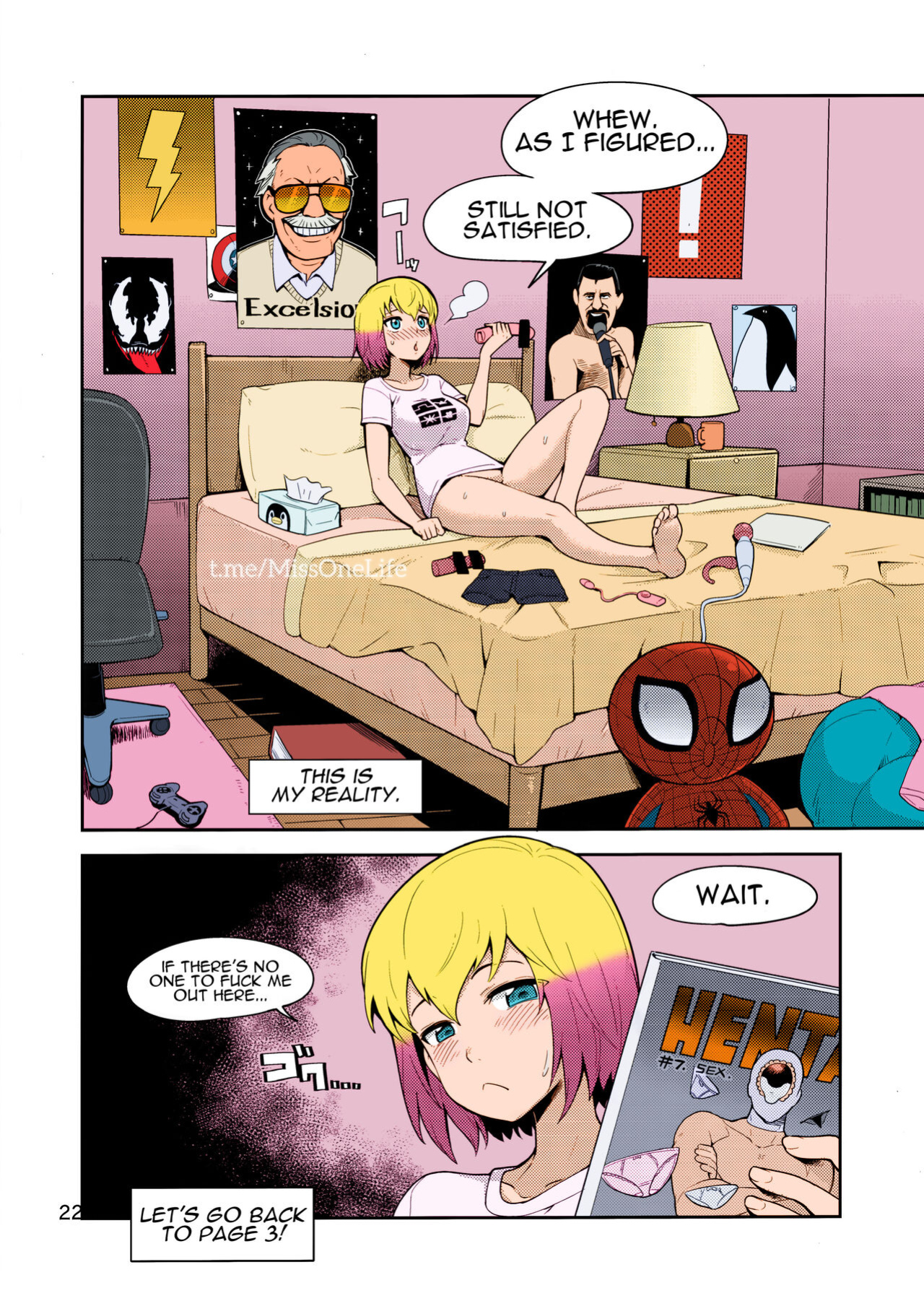 (C95) [Kotau (Bowieknife)] Gwenpool Ecchi na Sekai ni Ojama Shima~su | Gwenpool (Jumping Into an Indecent World) (Gwenpool) [Colorized MissOneLife]