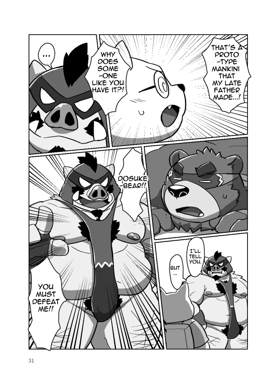 [Kyouretsu Hiyougeka (Beat-kun)] Roshutsu Hentai Dosukebear| Exhibitionist Pervert Dosukebear [The_Masked_Kemoner]
