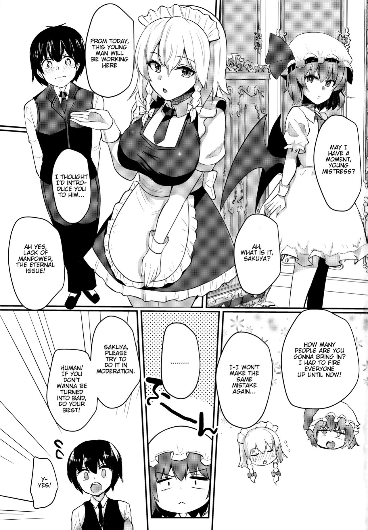 (Reitaisai 18) [Kuusou Monochrome (Abi)] Shousha na Juusha no Hatsujouki | The Midnight Servant is in Heat (Touhou Project) [FunnyTL]