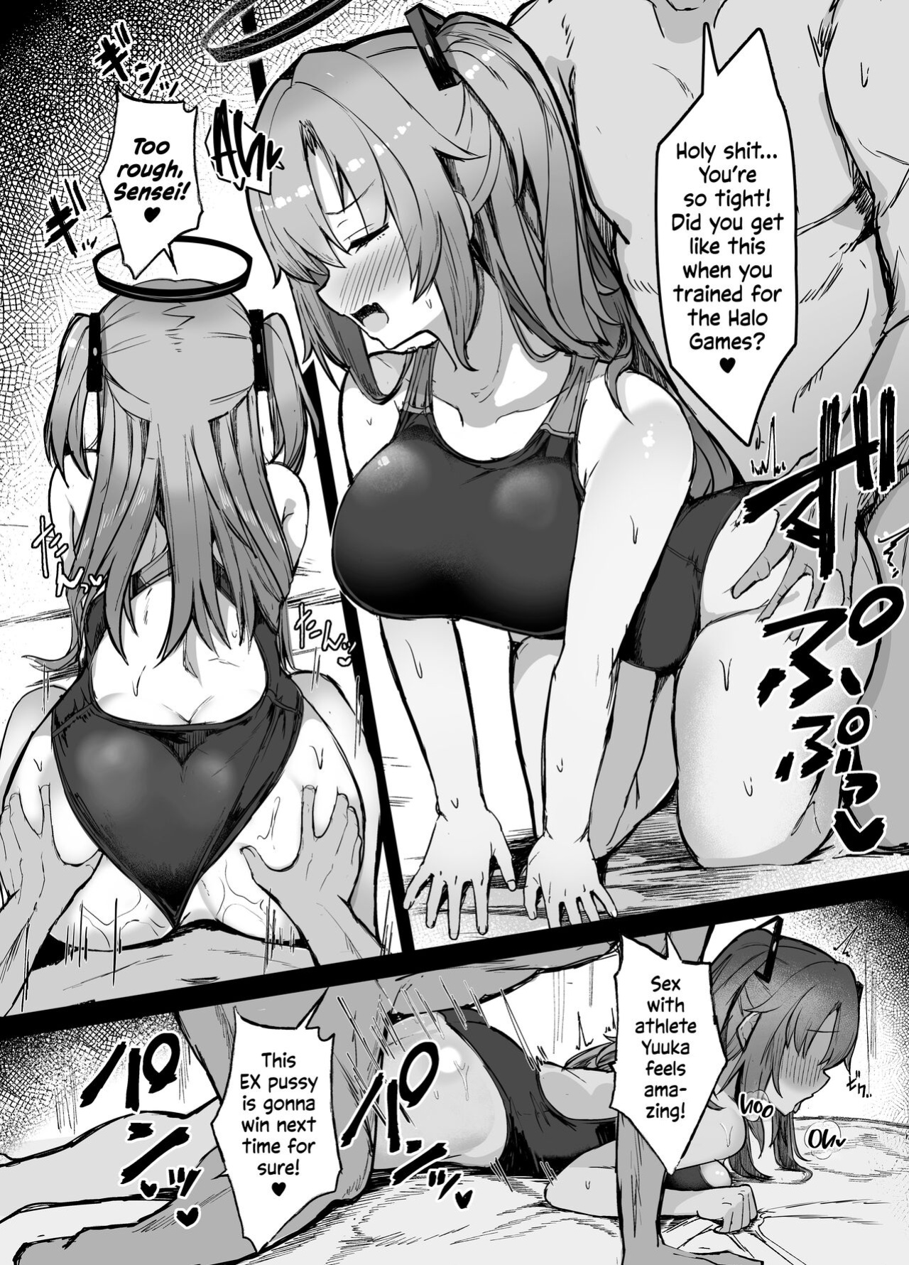 (C101) [Vivido (Kumasaku Tamizou)] Sensei!! Yokujou Shisugi desu... | Sensei!! You're Too Horny! (Blue Archive) [Shiromaru]