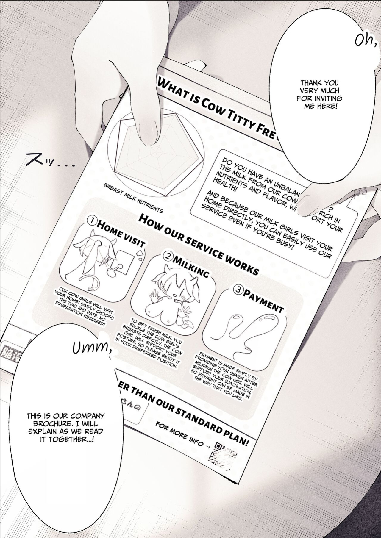 [Hanataba-goji] Shinjin Ushi Musume no Dokidoki Oppai Milk Houmon Hanbai! | Rookie Cow Girl's Titillating Titty Milk Touting! [Carousel]