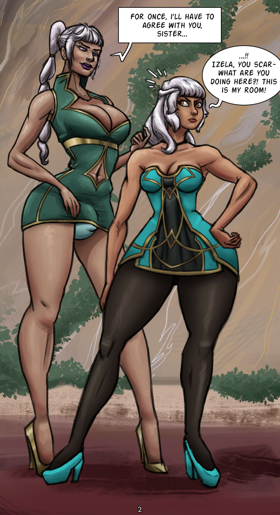 [Apoduomai] Qiyana, Inessa & Izela: Know your plase, sister (League of Legends) (short comic)