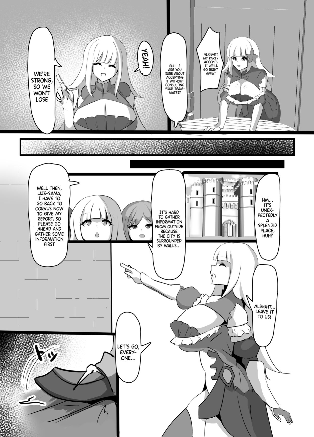 [Coconut Milk (Ciel)] Kyonyuu Party Saimin | Hypnotizing The Huge Breast Party (Lize Helesta, Nui Sociere, Yorumi Rena)