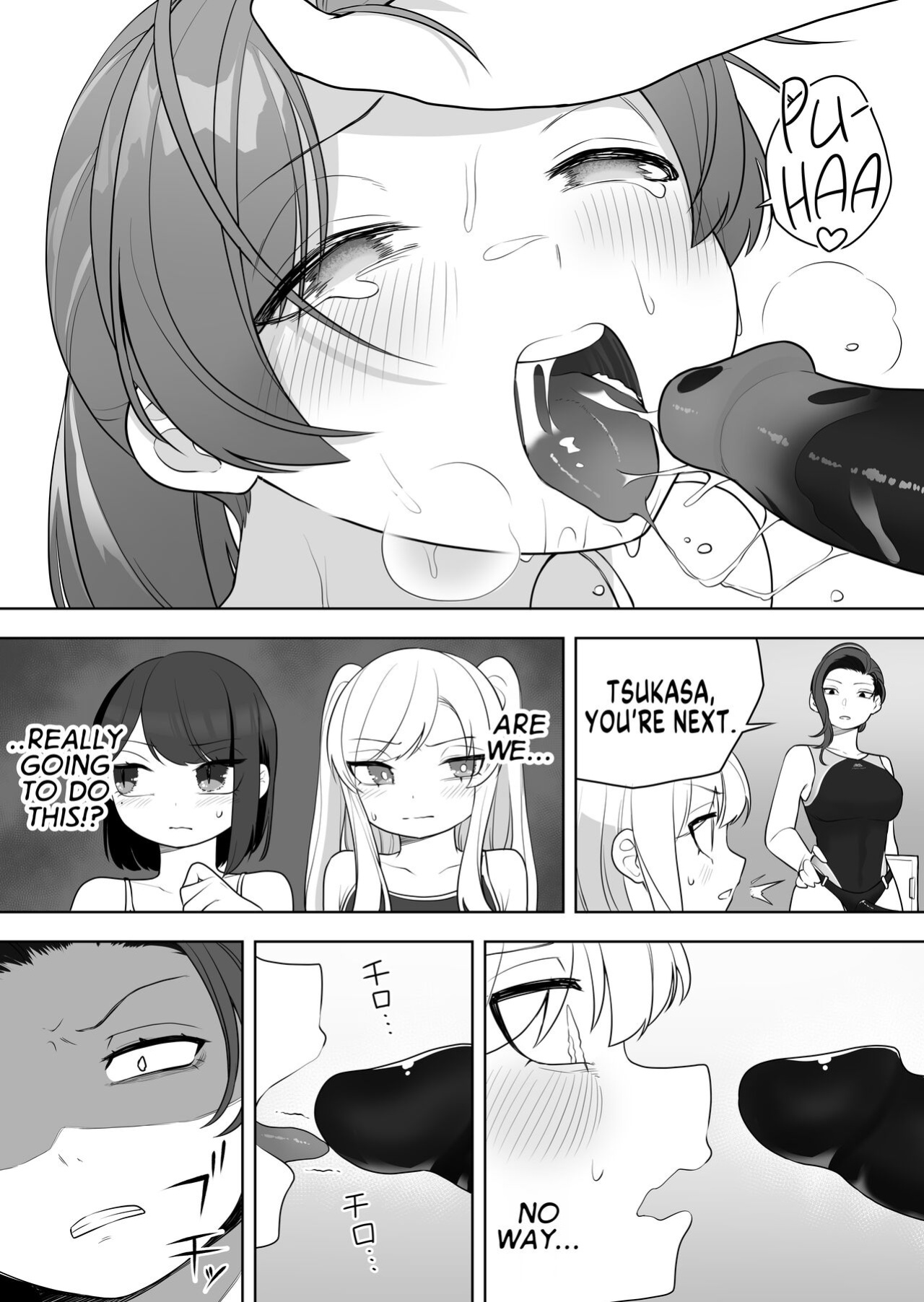 [Amuai Okashi Seisakusho (Ochita Ato Daisuki Samurai, Ahoge Kinoko)] Kyousei Gimukyouiku! TS Ecchi na Onnanoko Kunrenkou! | Correction and Duty Education! Training School for Lewd TS Girls! [GTF]
