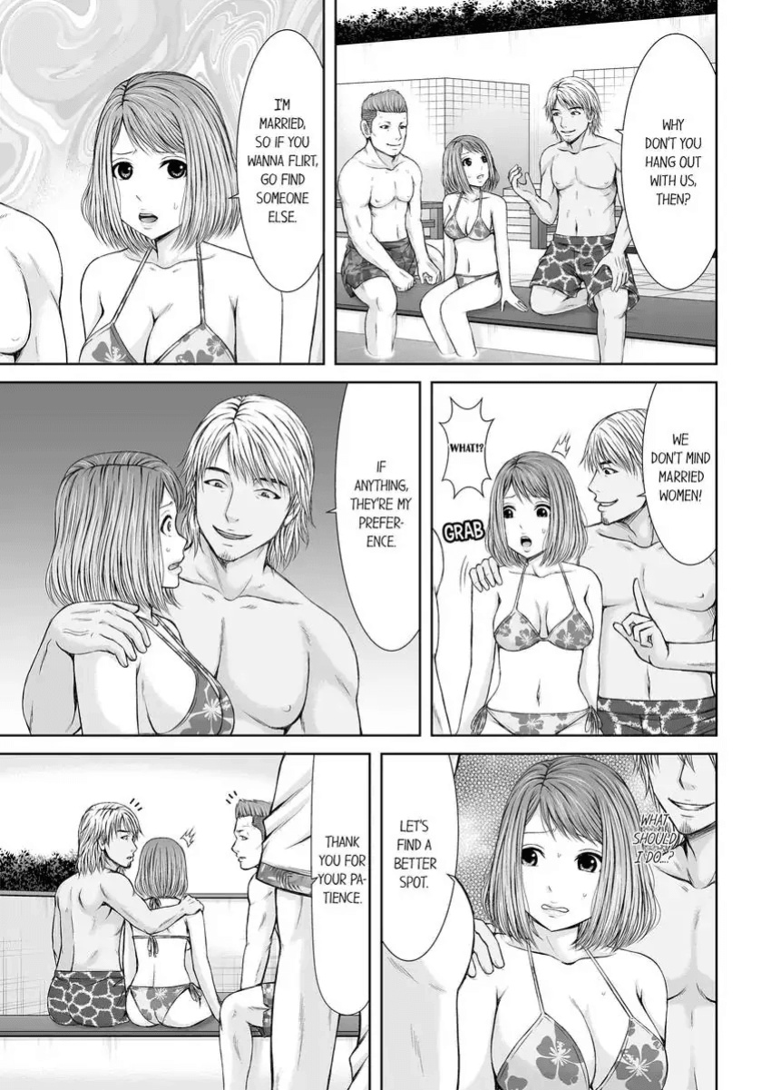 [Icelatte] Seitraishi ni Jirasare Tsuzuketa Tsuma ~Otto ni wa Ienai Nureiki Massage 1-3 | A Wife who Gets Teased Continually by a Masseur ー A Massage that Makes Me Cum Behind My Husband’s Back 1-3