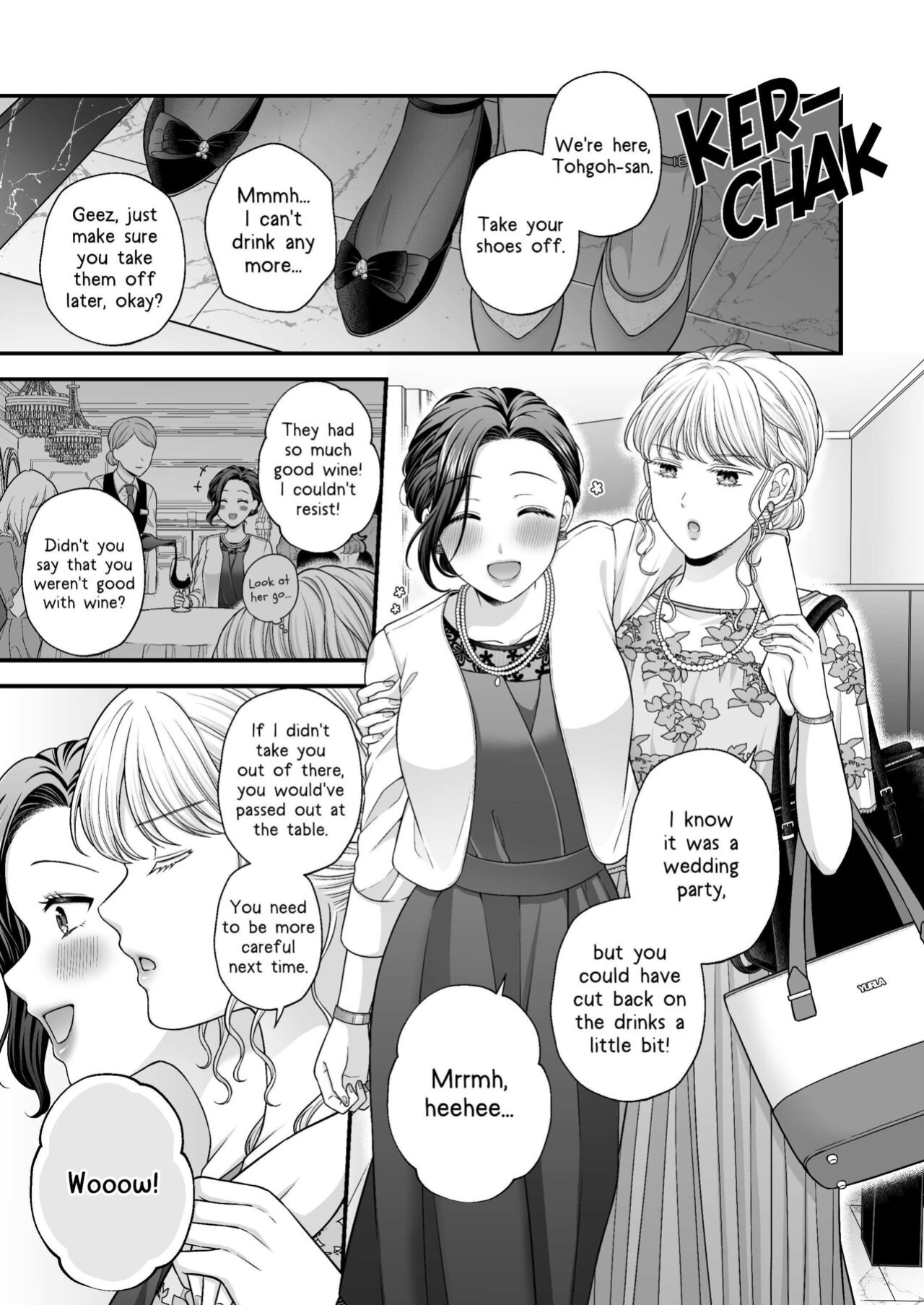 [Tabehoudai (Namaniku)] Kekkonshiki Kaeri no Yoru | Night After Party [YURI HUB PLUS]