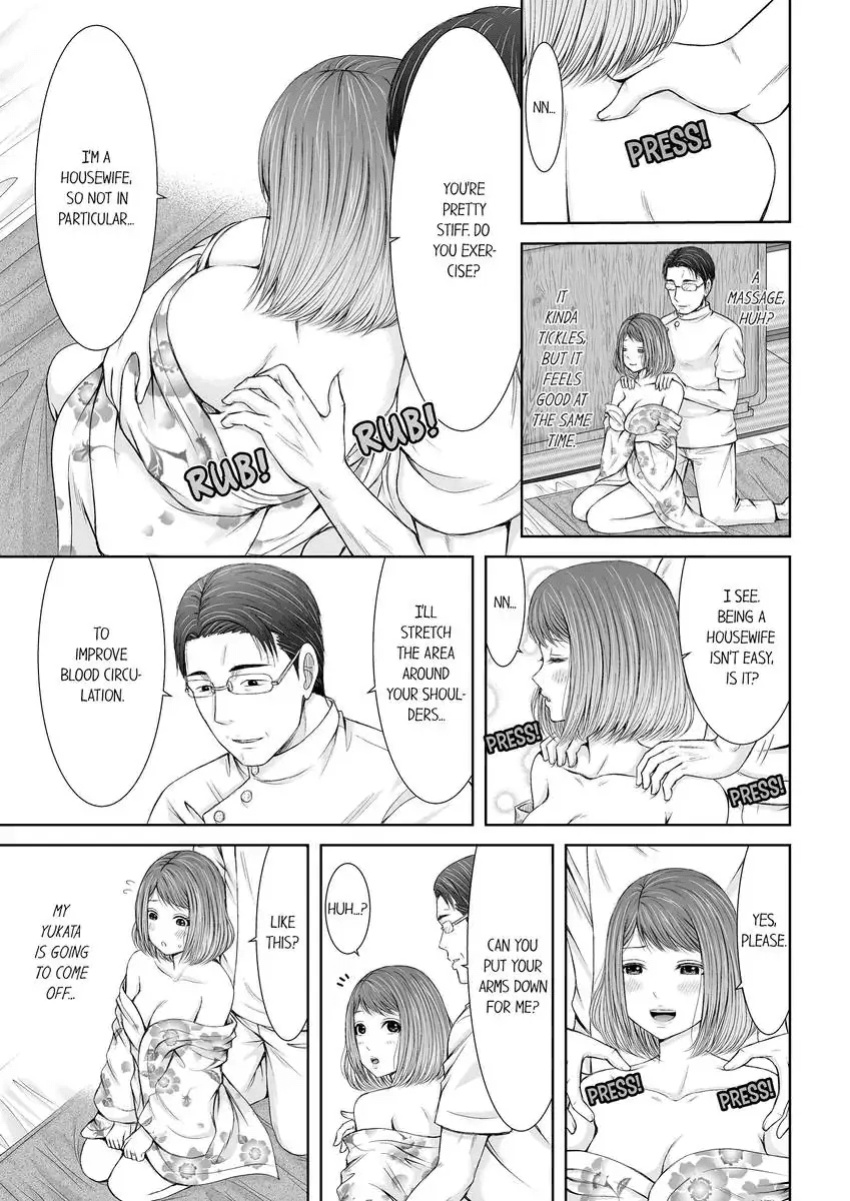 [Icelatte] Seitraishi ni Jirasare Tsuzuketa Tsuma ~Otto ni wa Ienai Nureiki Massage 1-6 | A Wife who Gets Teased Continually by a Masseur ー A Massage that Makes Me Cum Behind My Husband’s Back 1-6