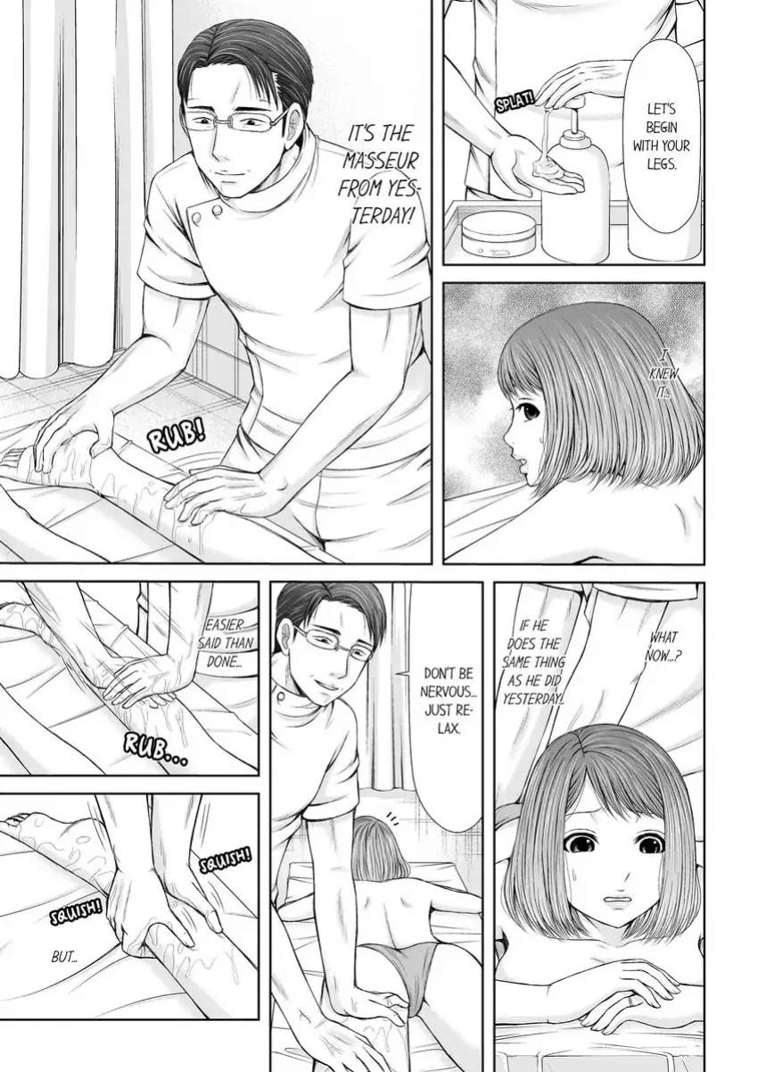 [Icelatte] Seitraishi ni Jirasare Tsuzuketa Tsuma ~Otto ni wa Ienai Nureiki Massage 1-6 | A Wife who Gets Teased Continually by a Masseur ー A Massage that Makes Me Cum Behind My Husband’s Back 1-6