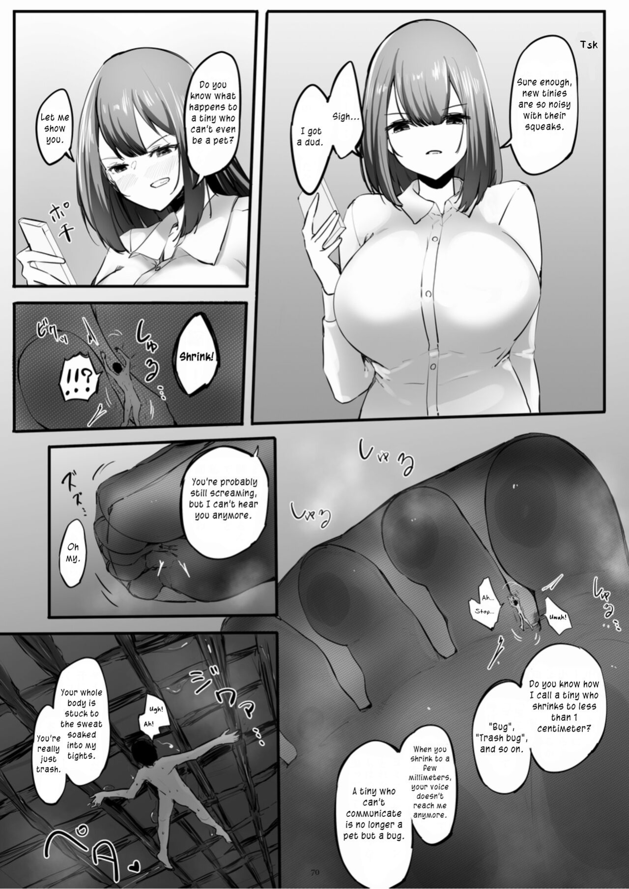 [CalmBlue (Marushamo)] Shukushou Delivery Ashiyubi e no Gohoushi | Shrunken Delivery: Service for Your Toes (Tenshin Ranman Gigantic Extreme 8th)