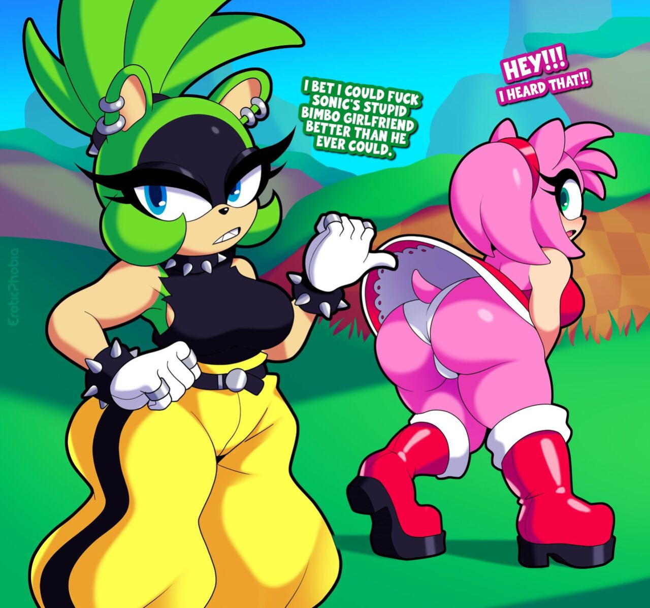 [EroticPhobia] Surge teaches Amy a little lesson! (Sonic the Hedgehog)