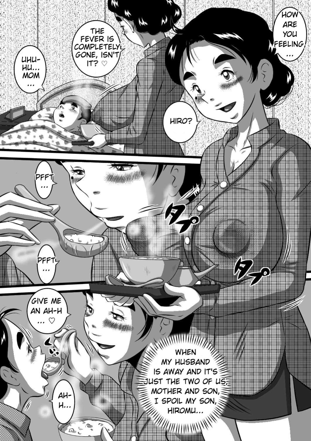 [Milkdou Shoukai (Milk Koubou)] Itoshii Musuko ni Segamarete... Bakunyuu Inbo... Yoshie | My Beloved Son Begged Me