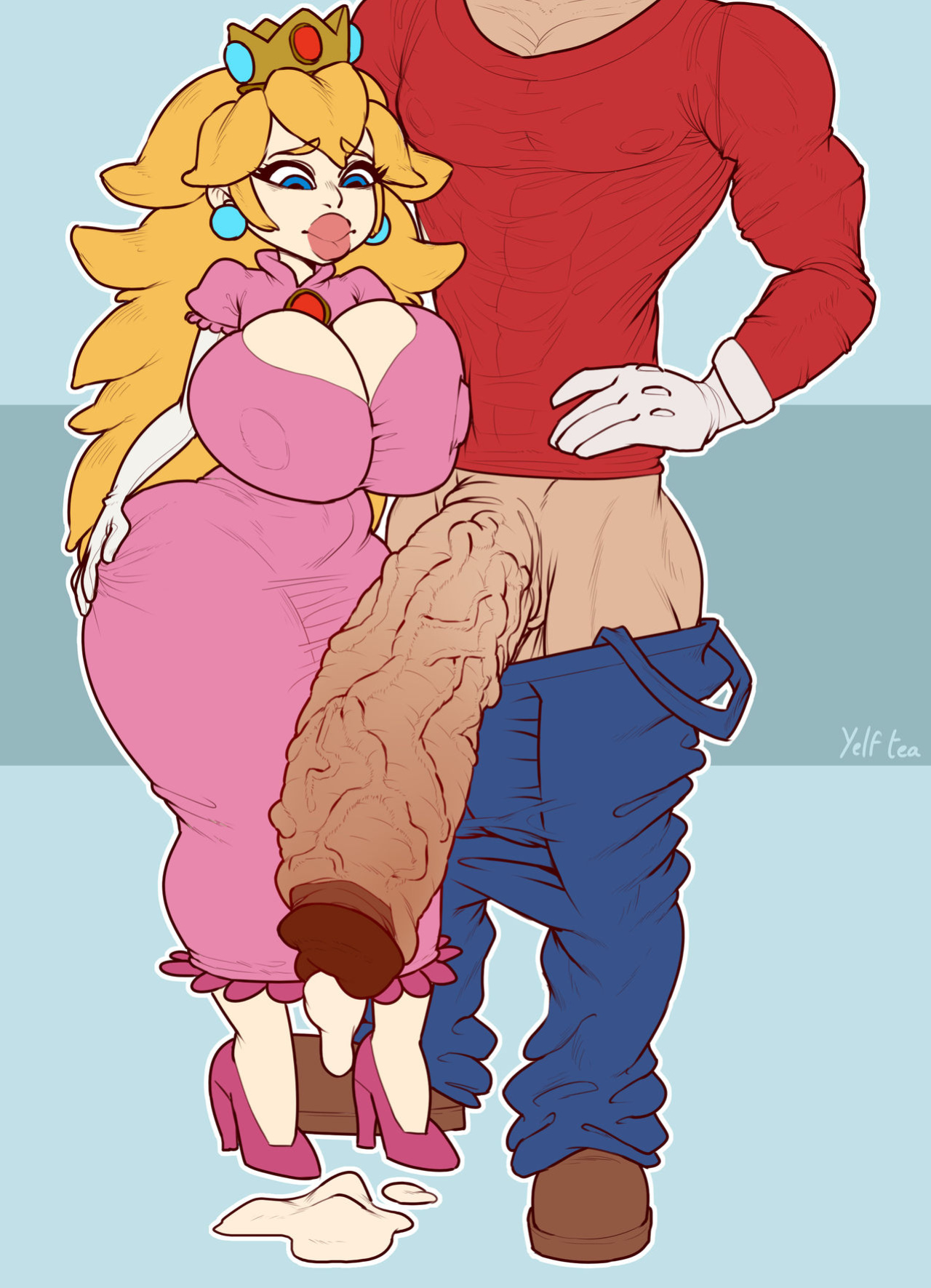 [YelfTea] Peach And Mario (Part 1) (Super Mario Brothers)