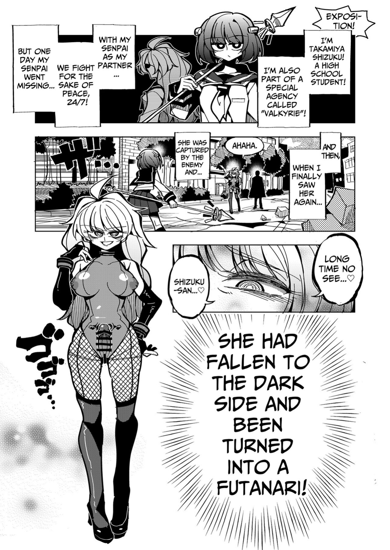 [7 Colored LED (Nekonso)] Shizuku to Shiori If (Zenpen) -5-ka de Oboeru! Futanari Onanie no Susume | Shizuku & Shiori ~It's Up to Me To Service Futanari-modified Senpai!~ [Pink Glass TL]