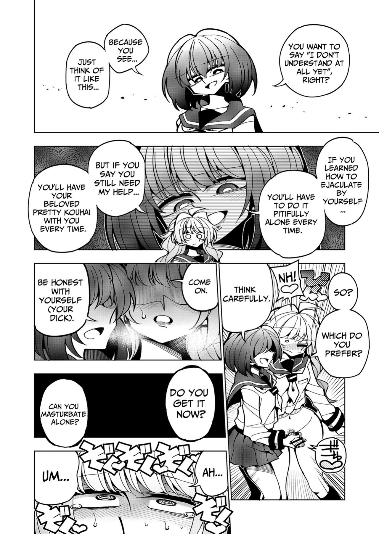 [7 Colored LED (Nekonso)] Shizuku to Shiori If (Zenpen) -5-ka de Oboeru! Futanari Onanie no Susume | Shizuku & Shiori ~It's Up to Me To Service Futanari-modified Senpai!~ [Pink Glass TL]