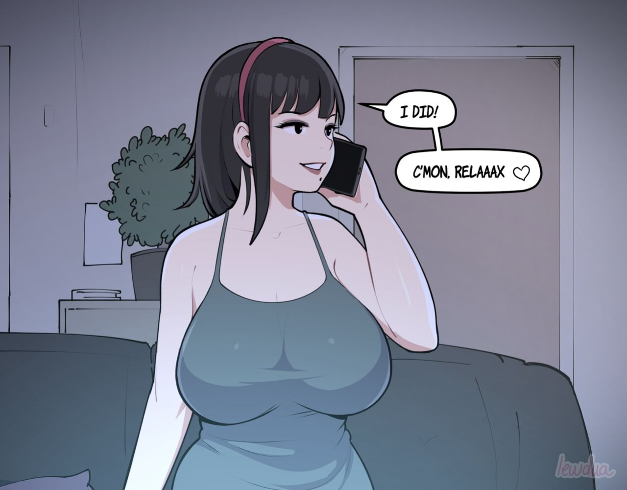 [Lewdua] Alison Watching Movie At Night