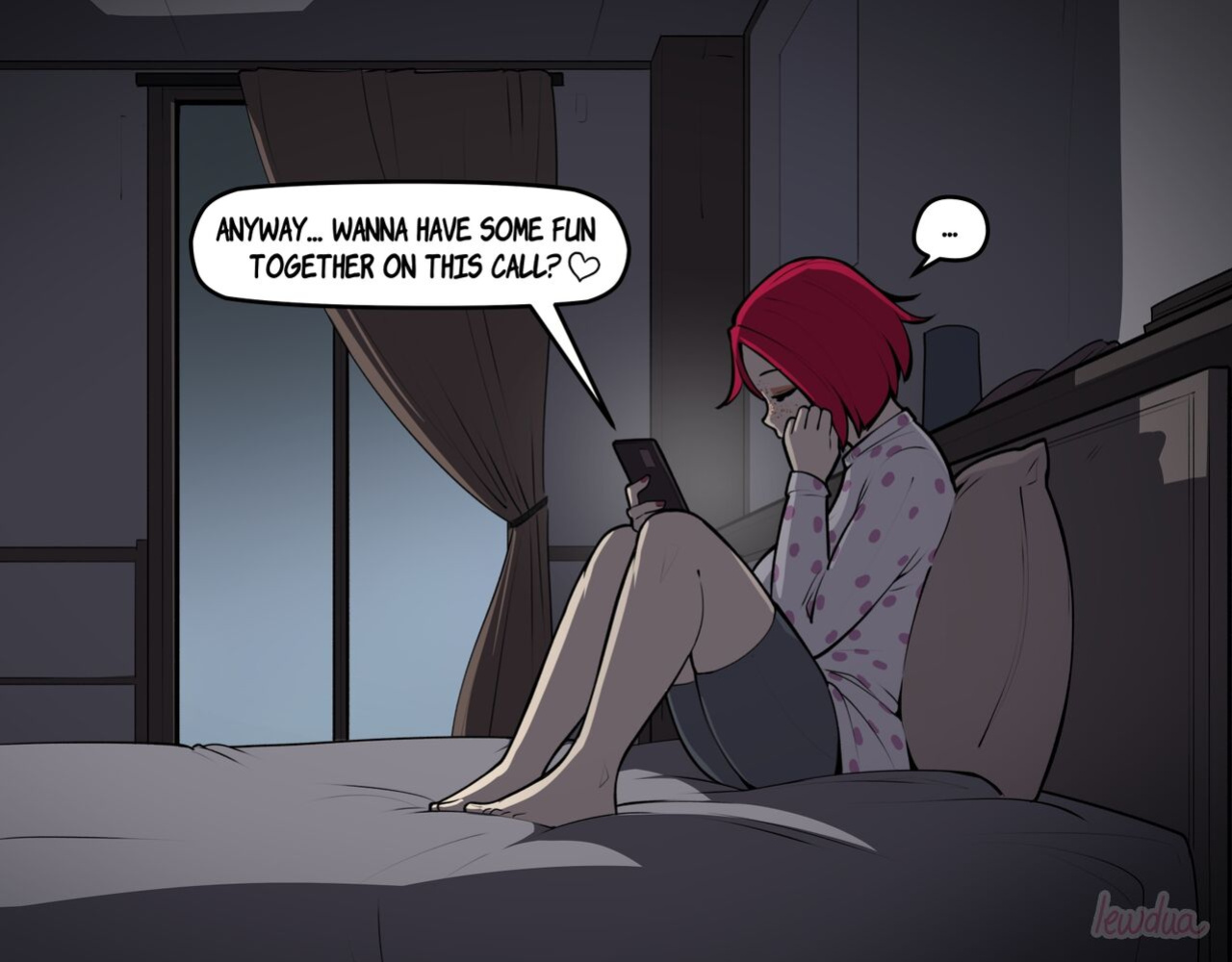[Lewdua] Alison Watching Movie At Night