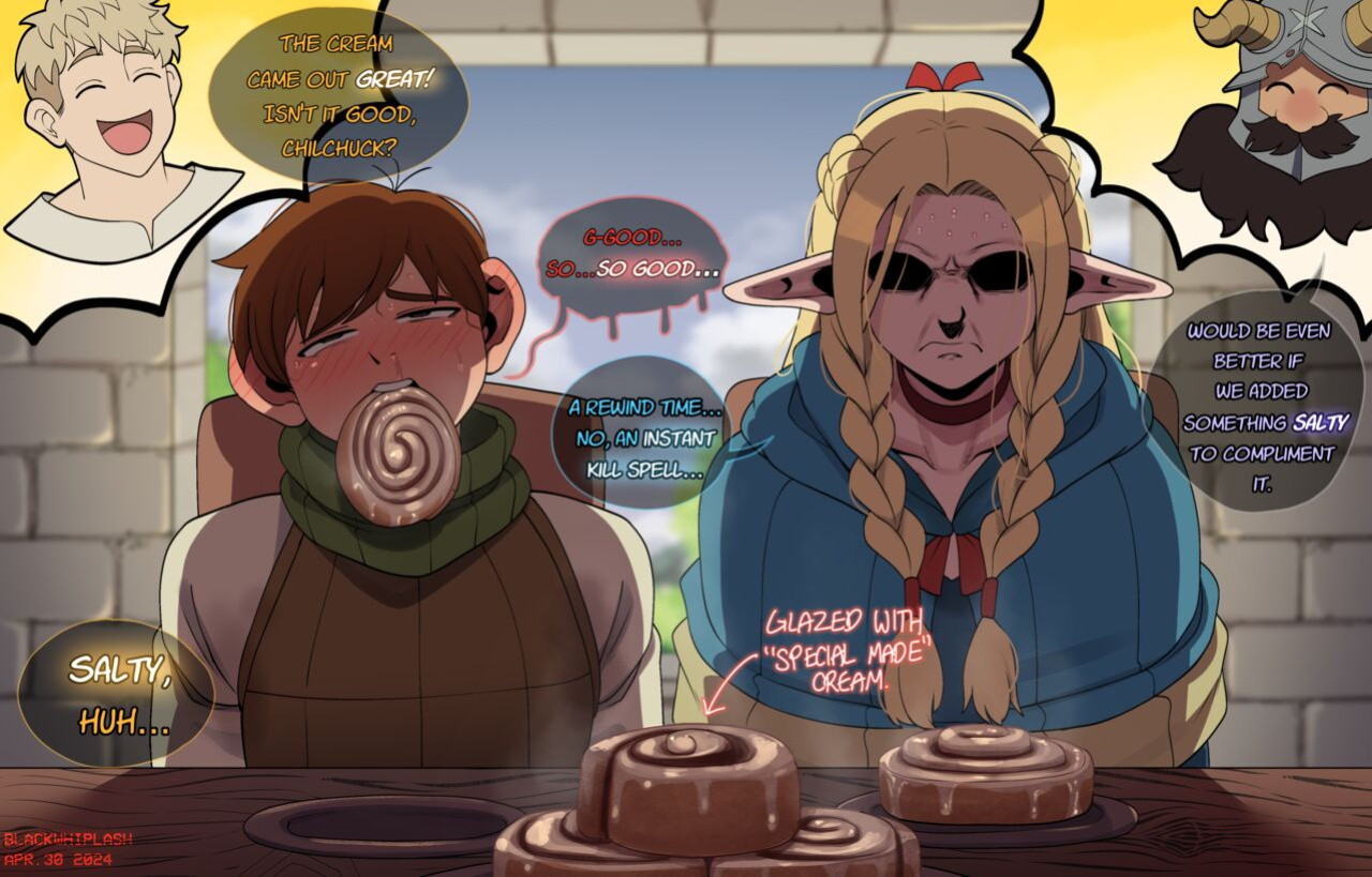 [BlackWhiplash] Making cinnamon rolls with friends! (Dungeon Meshi)