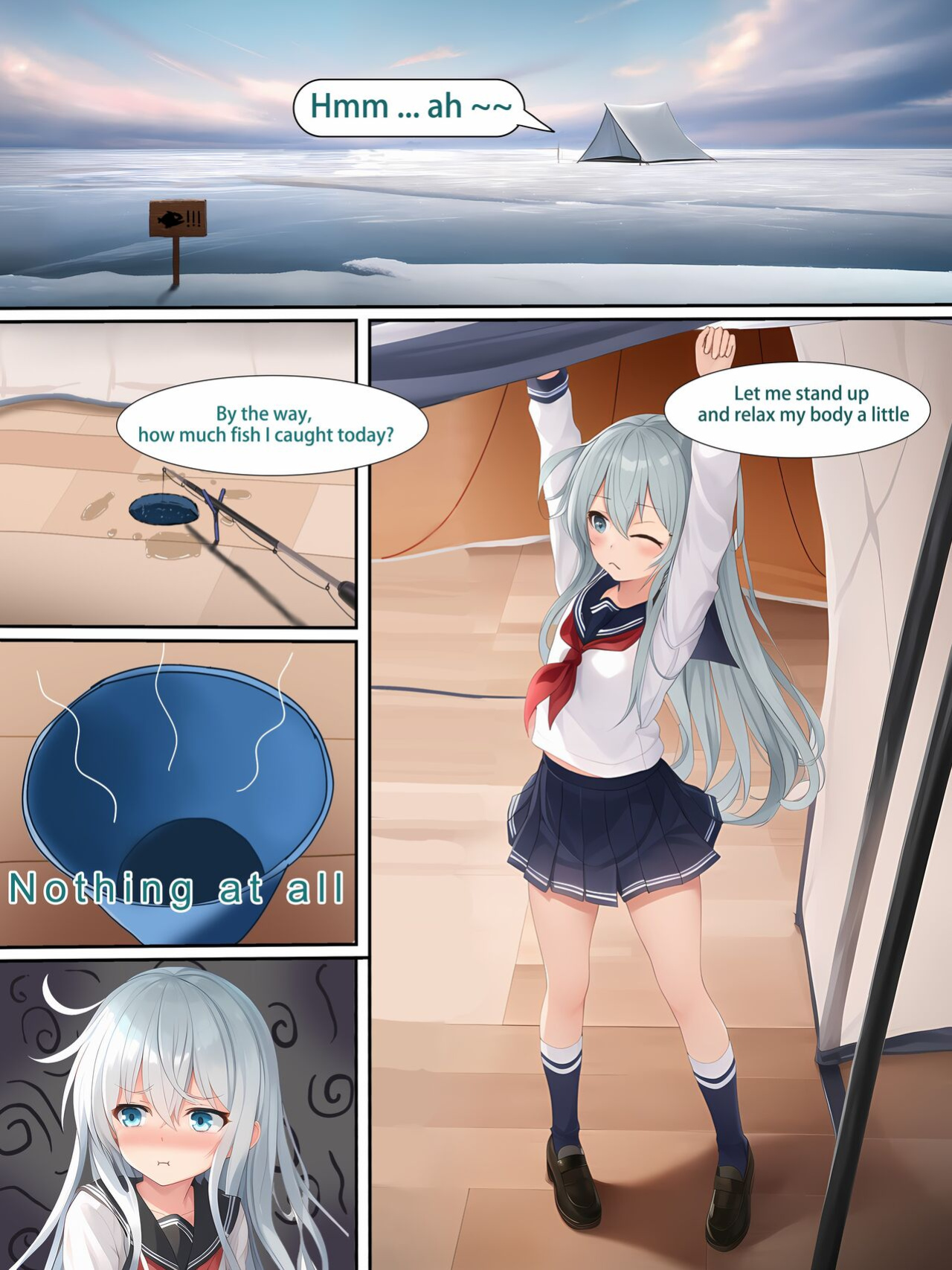 Pluma's ice-fishing