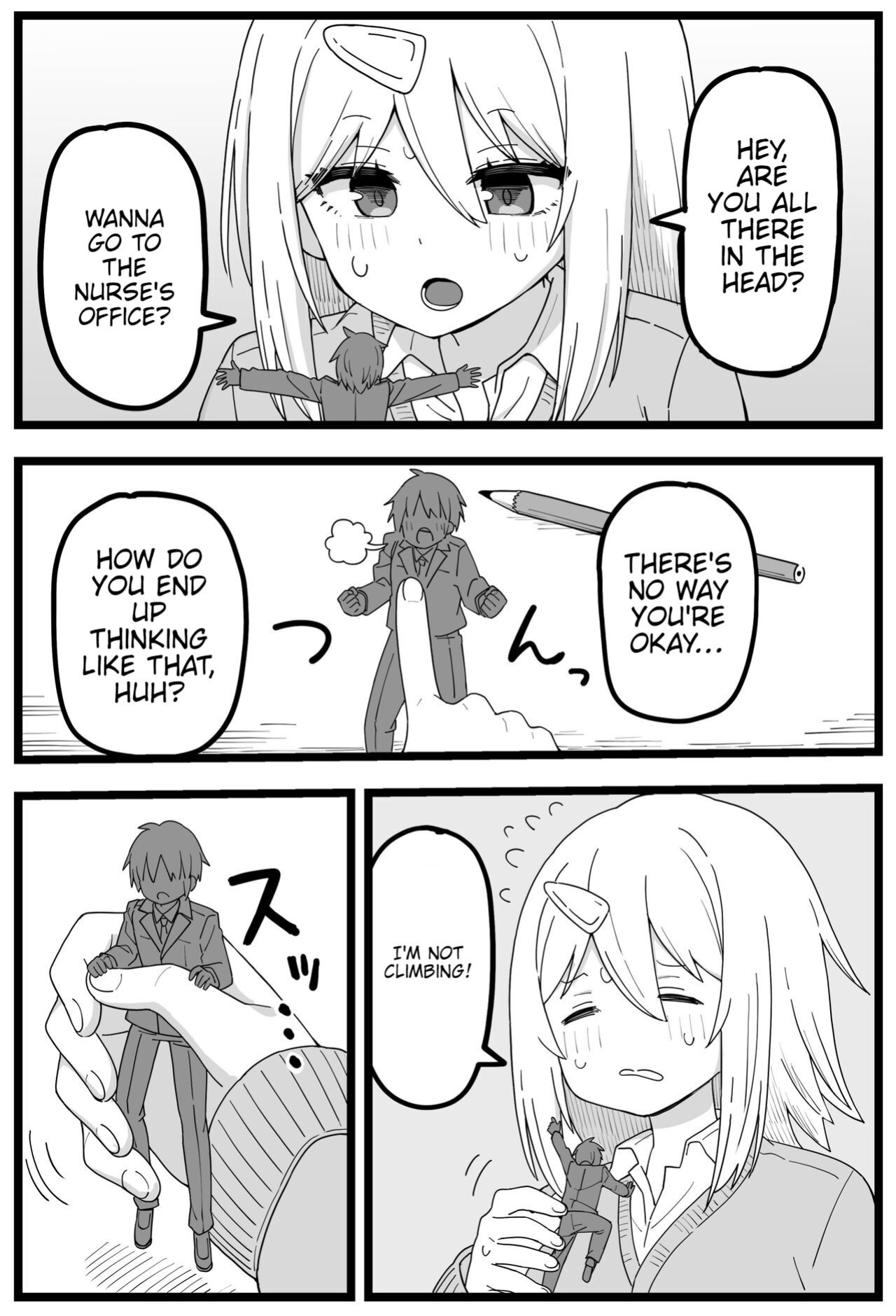 [Shiheki] Sugoi Dekai Classmate ni Butsuriteki ni Taberareru Manga | The Manga about Being Physically Eaten by a Giant Classmate (Size fetish)
